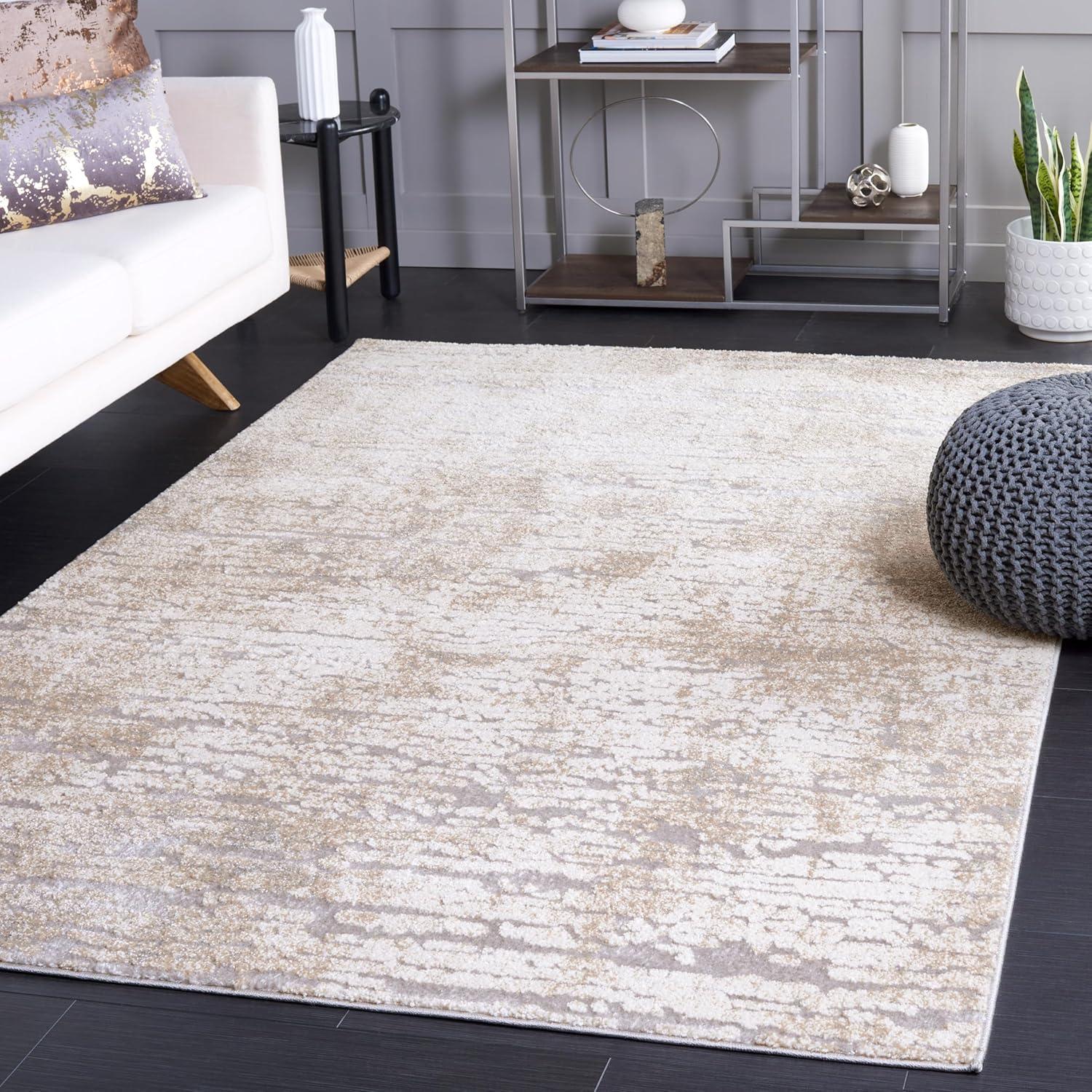 Spirit 100 SPR126 Power Loomed Indoor Area Rug - Taupe/Ivory - 4'x6' - Safavieh