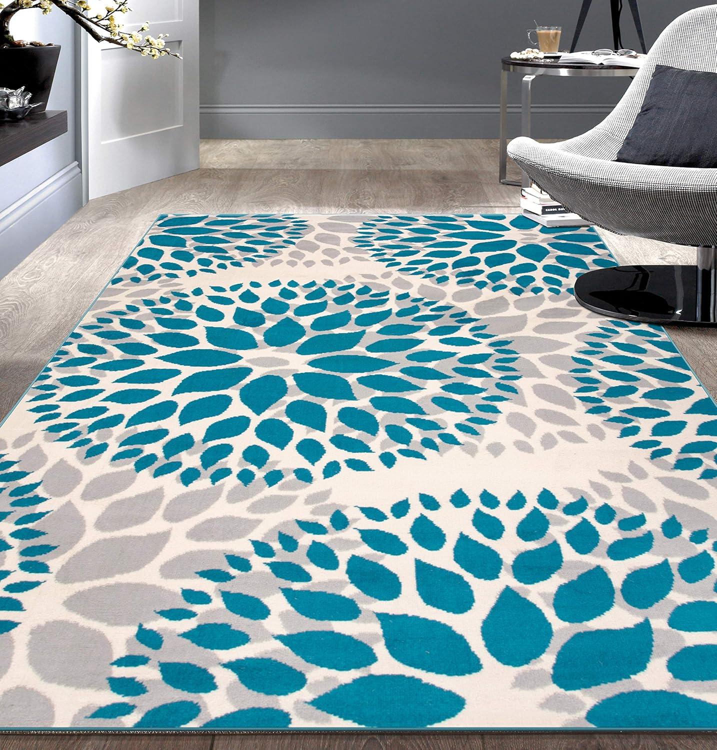 World Rug Gallery Modern Floral Circles Area Rug