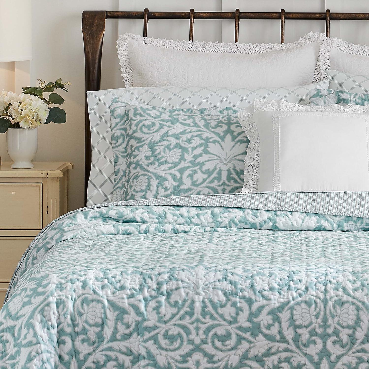 Laura Ashley Mia Reversible Cotton Quilt Set