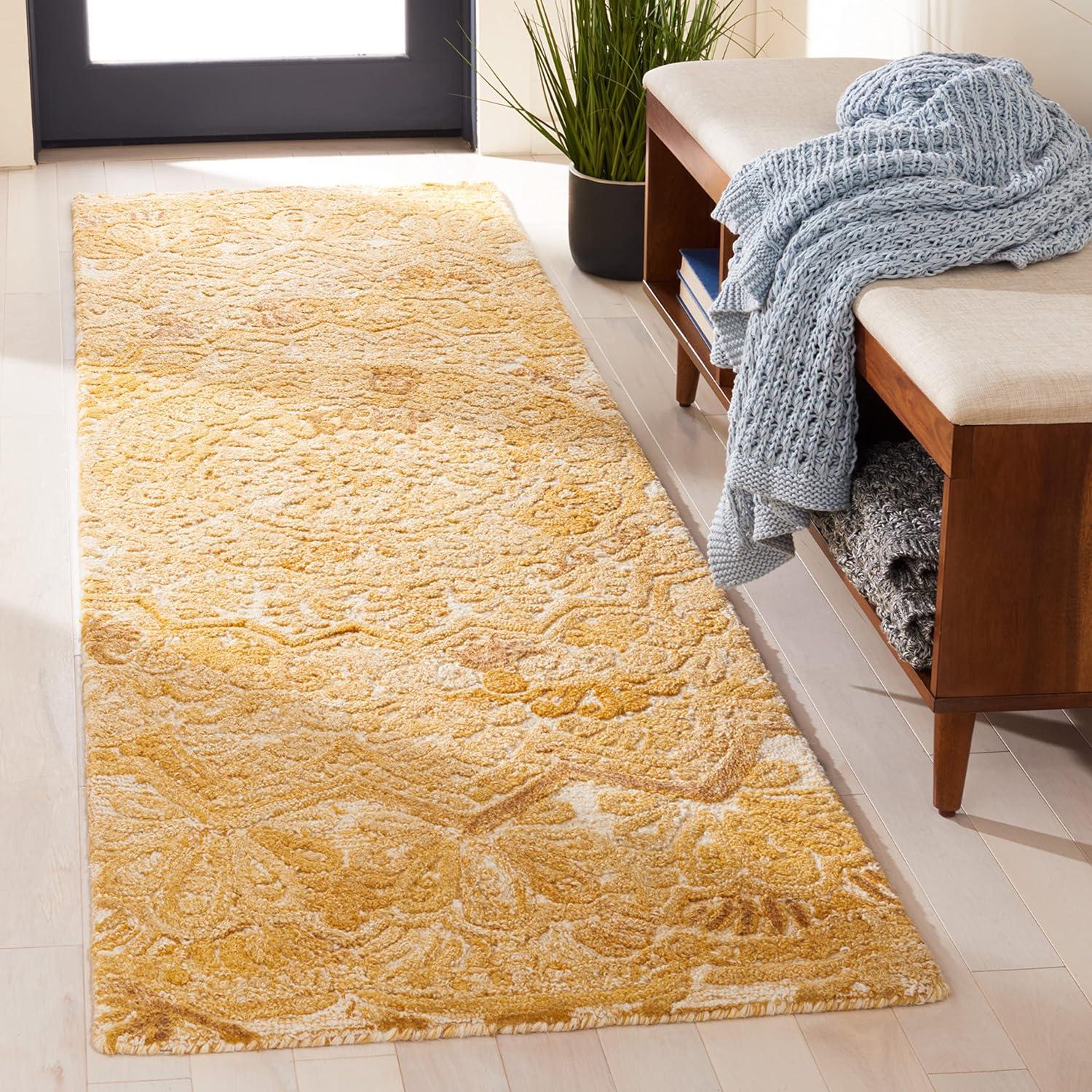 Marquee MRQ110 Hand Tufted Indoor Runner Rug - Yellow/Ivory - 2'3"x8' - Safavieh