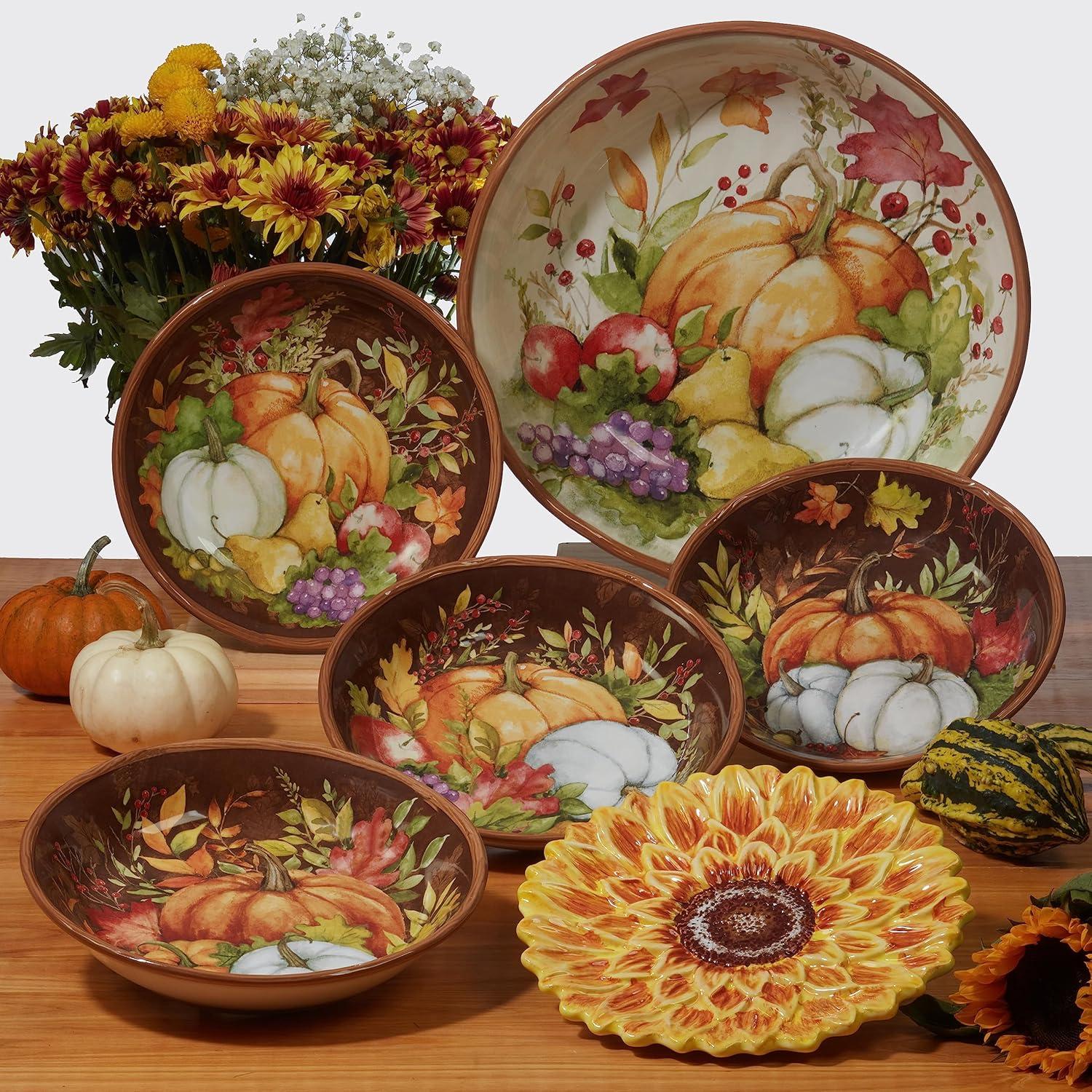 Certified International Set of 4 Harvest Blessings Dessert Plates