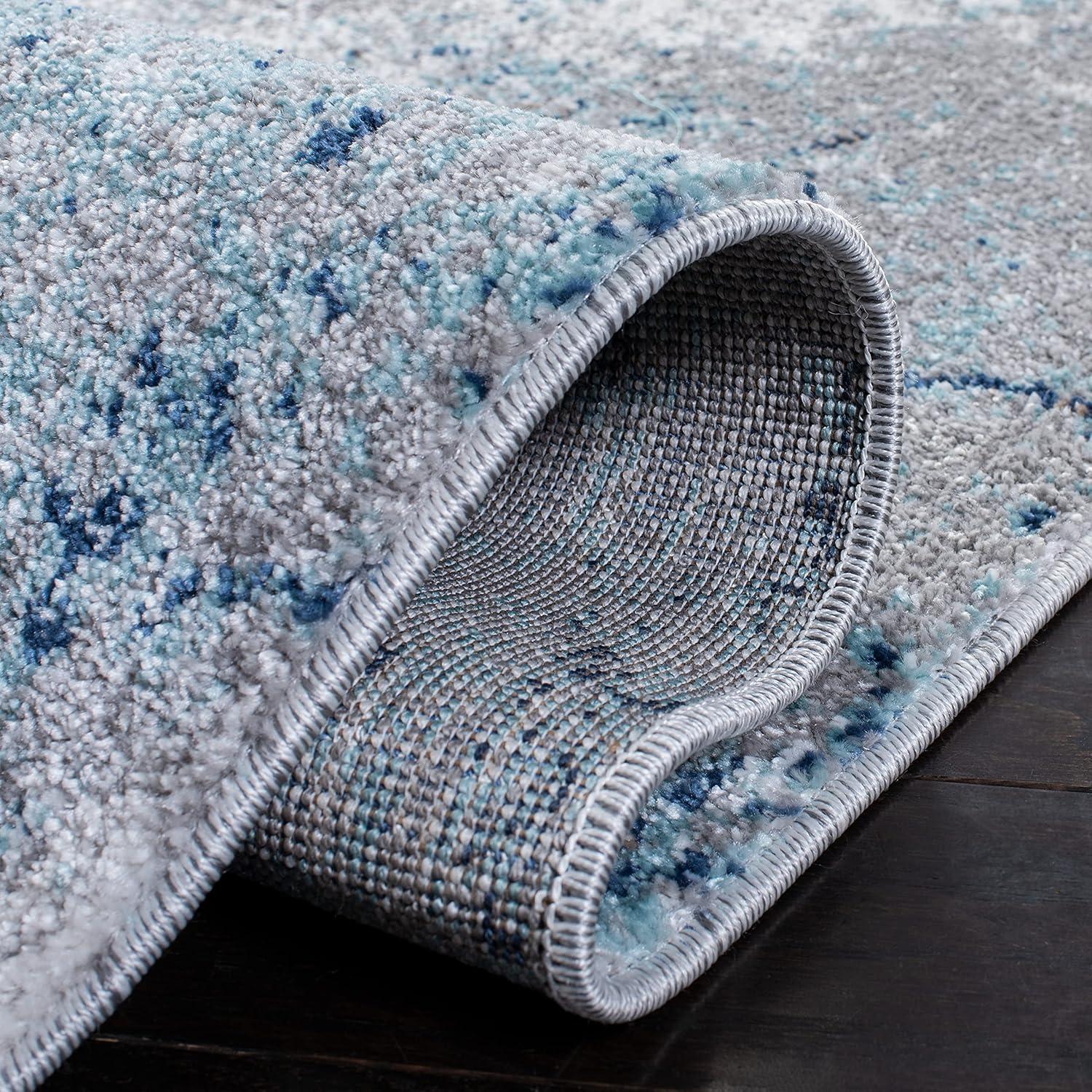 Aston ASN708 Power Loomed Indoor Area Rug - Grey/Blue - 8'x10' - Safavieh