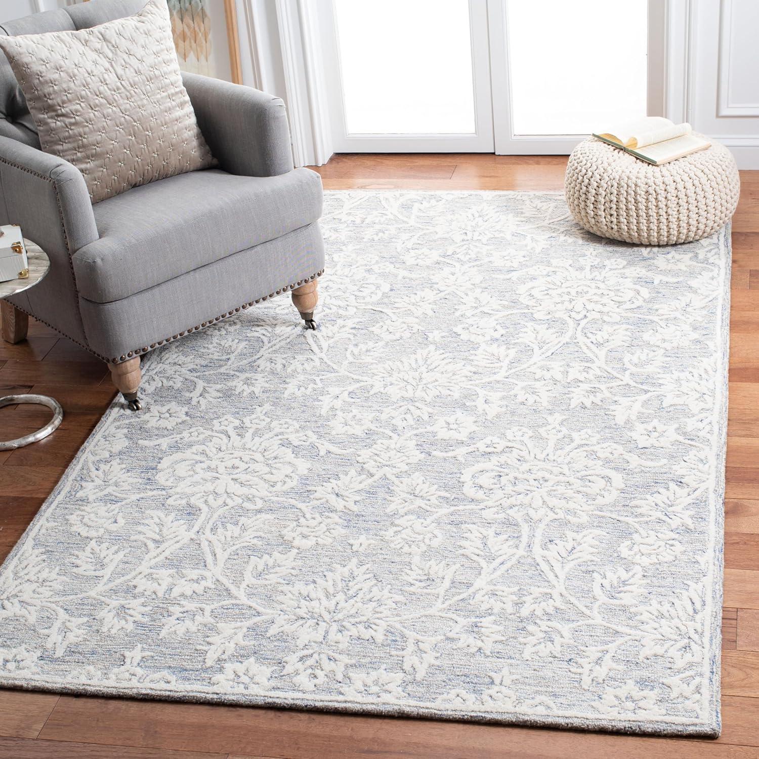 Glamour GLM651 Hand Tufted Area Rug - Blue/Ivory - 4'x6' - Safavieh.