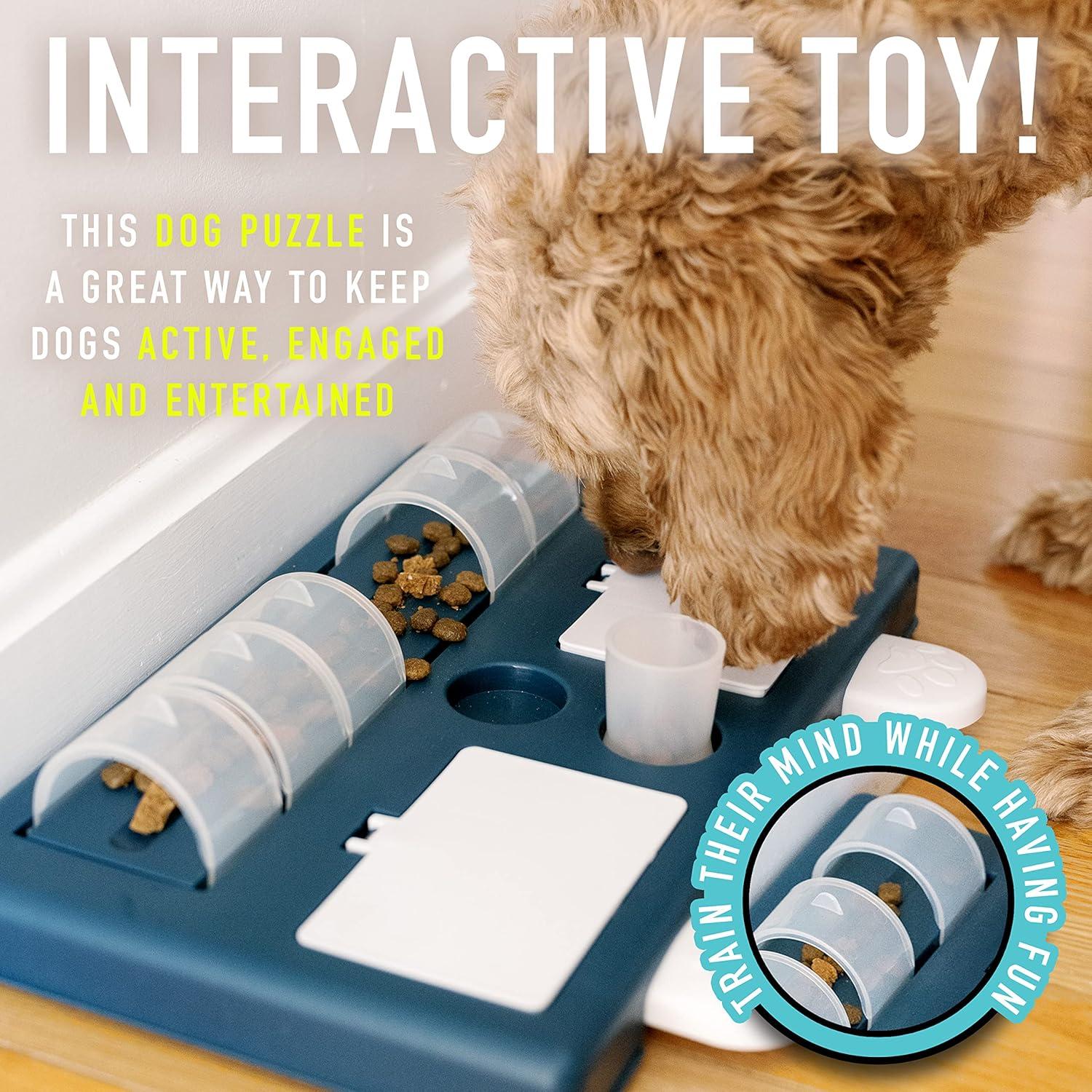 Franklin Pet Supply Interactive Dog Toy + Puzzle Feeder - Dog Food + Treat Puzzle Game Set for Small, Medium + Large Dogs - Enrichment Training Toy + Slow Feeder for All Dogs