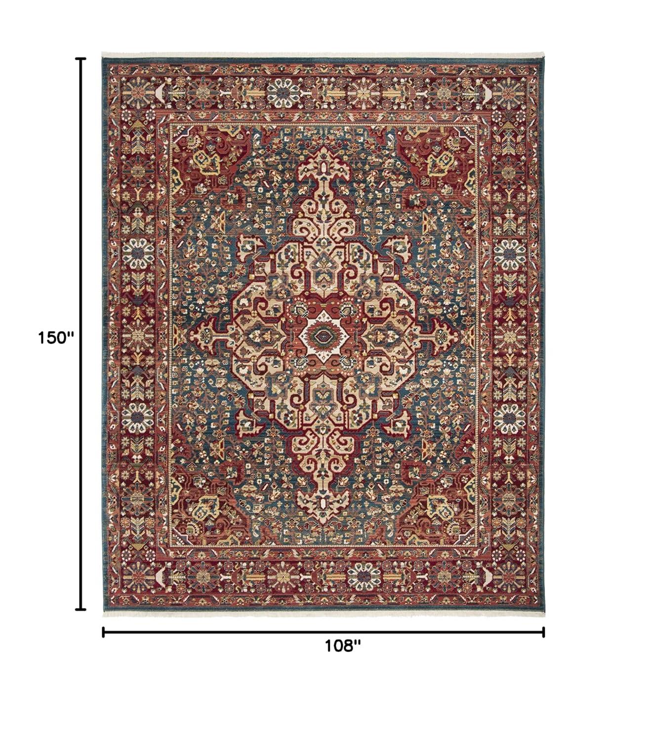 Kashan KSN305 Power Loomed Area Rug - Blue/Red - 9'x12'6" - Safavieh