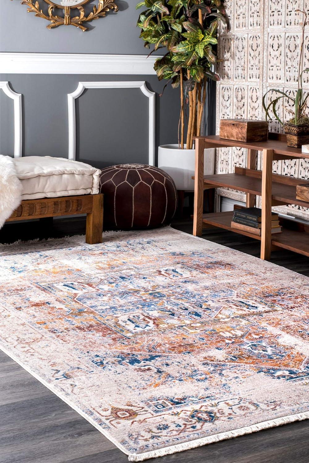 Nuloom Harriet Vintage Medallion Fringe Indoor Area Rug