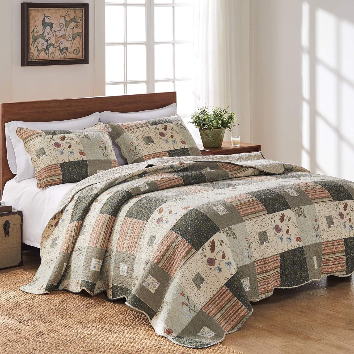 Sedona Quilt And Sham Set 3 Piece Multicolor by Greenland Home Fashion