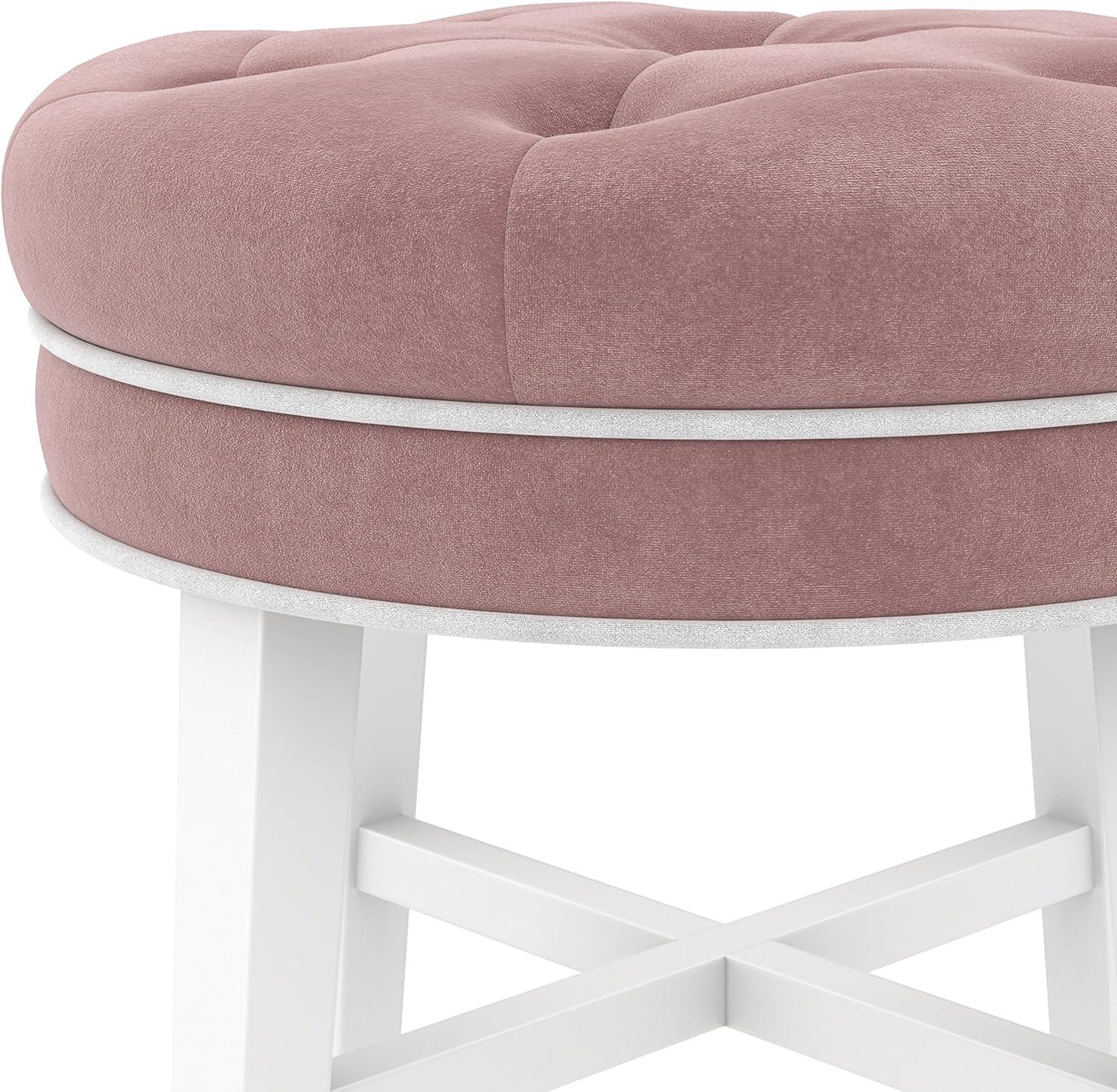 18" Sophia Tufted Backless Wood Vanity Stool Spa Blue - Hillsdale Furniture