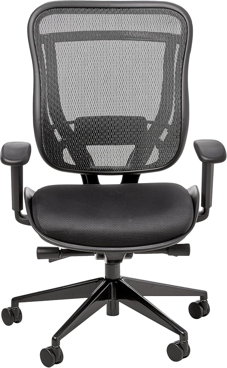 Big and Tall Executive Black High Back Chair with Breathable Mesh in Gun Metal