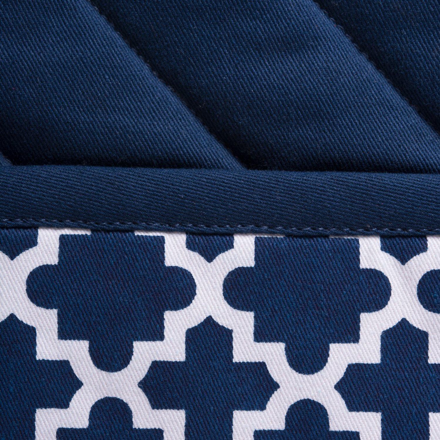 DII Lattice Basics Collection Kitchen Essentials, Potholder Set, Nautical Blue, 2, Piece