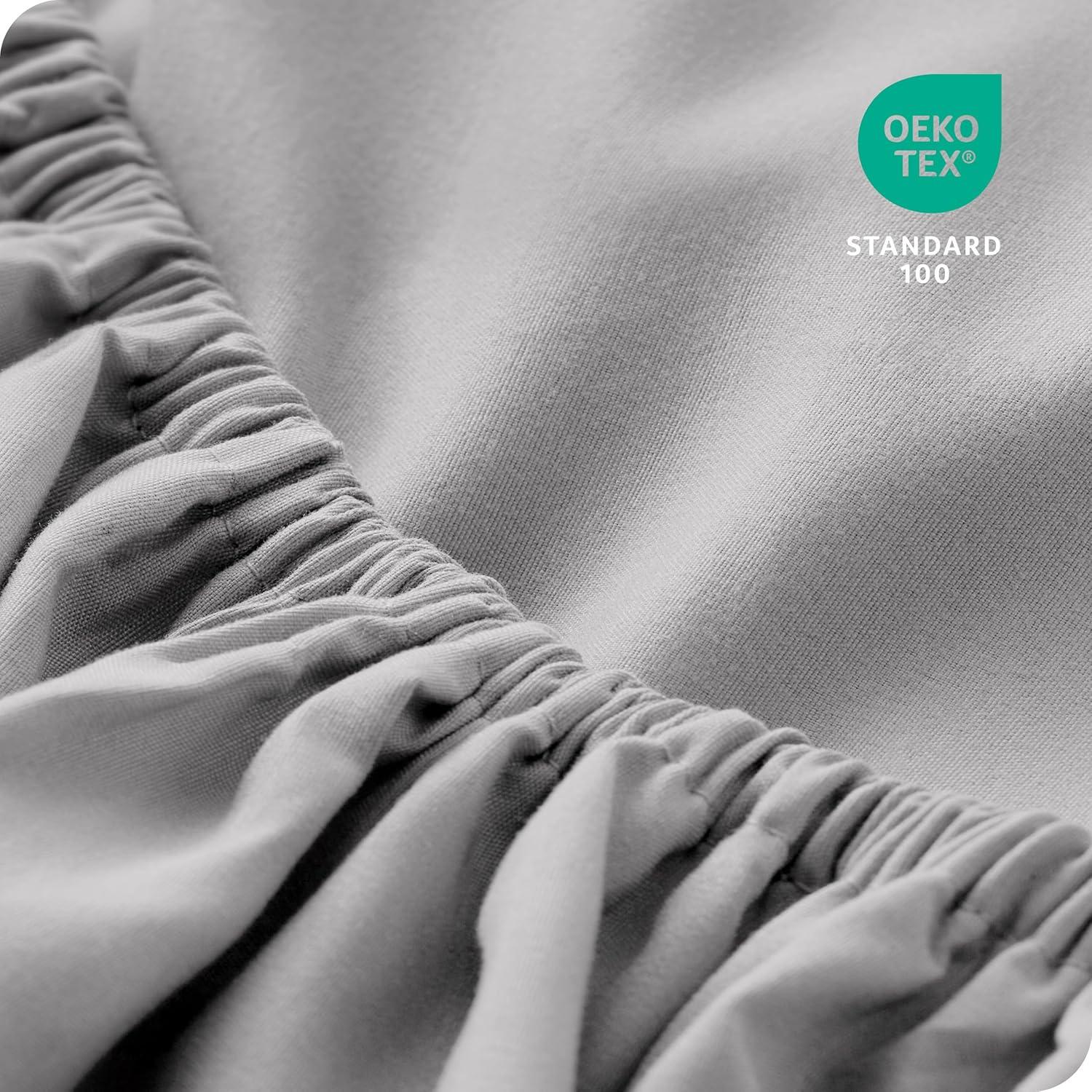 Bare Home 2-Pack Fitted Sheets - Premium 1800 Collection - Ultra-soft - Deep Pocket - Short Queen, Cloud Gray