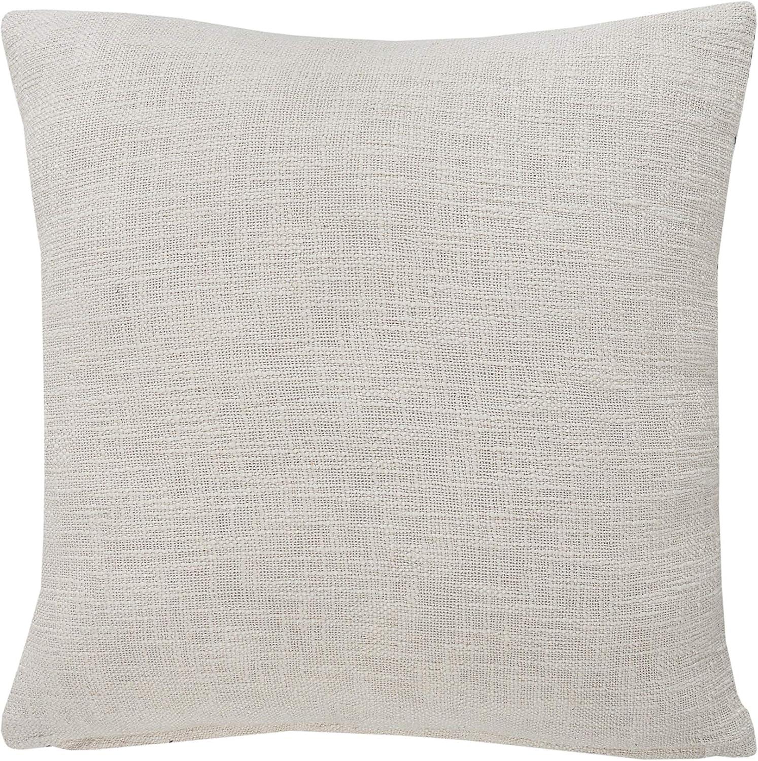 Seaside Serenity 20" Square Hand-Woven Geometric Cotton Throw Pillow Cover