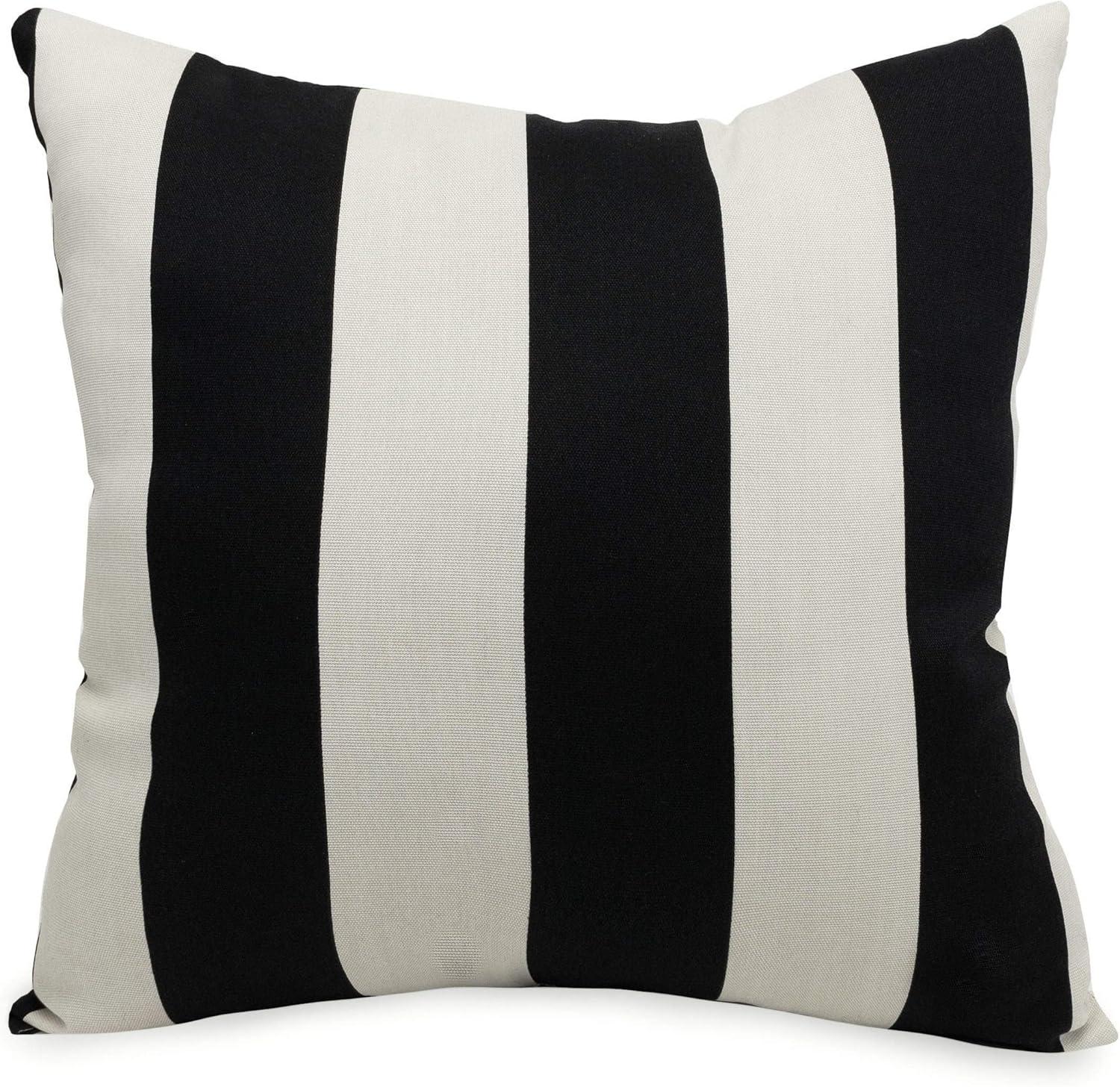 Black and White Striped Polyester Indoor/Outdoor Pillow 20"