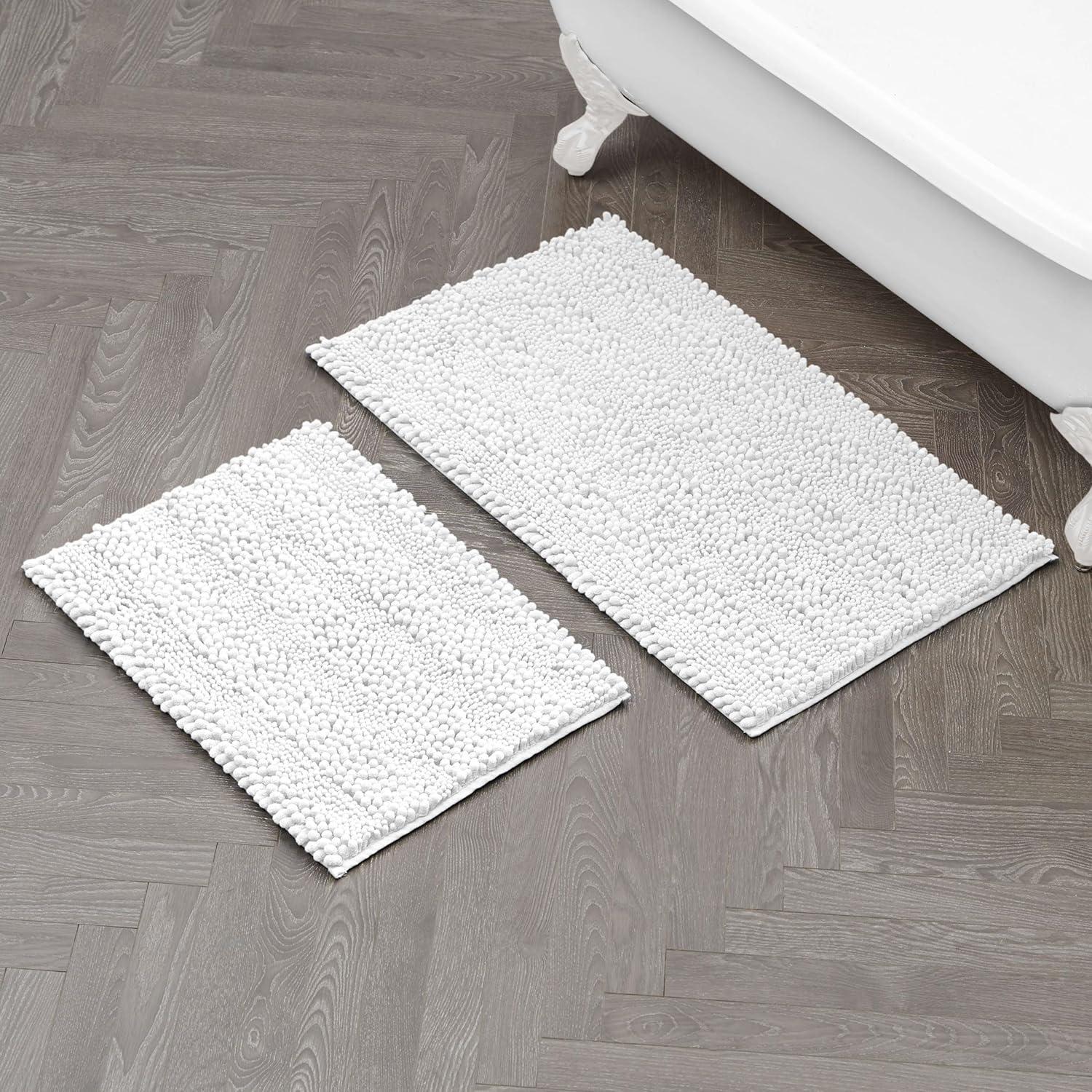 Laura Ashley Astor Chenille 2 Pieces Non-Slip Bath Mat