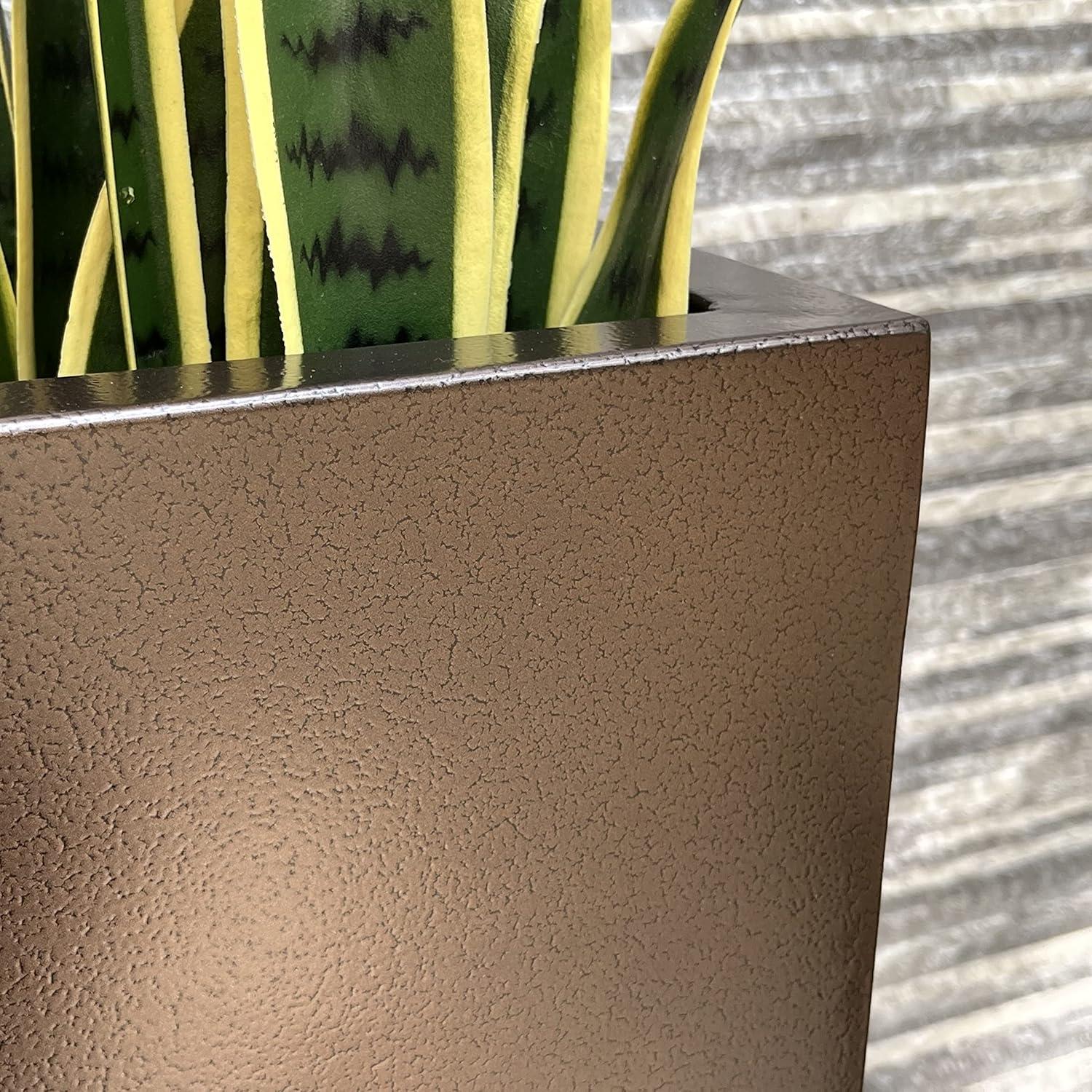 Metallic Heavy Planter for Outdoor Plants, 38Lx10Wx30H Inches Tall and Long Metal Divider Planter Box - 38"x30"x10" Espresso