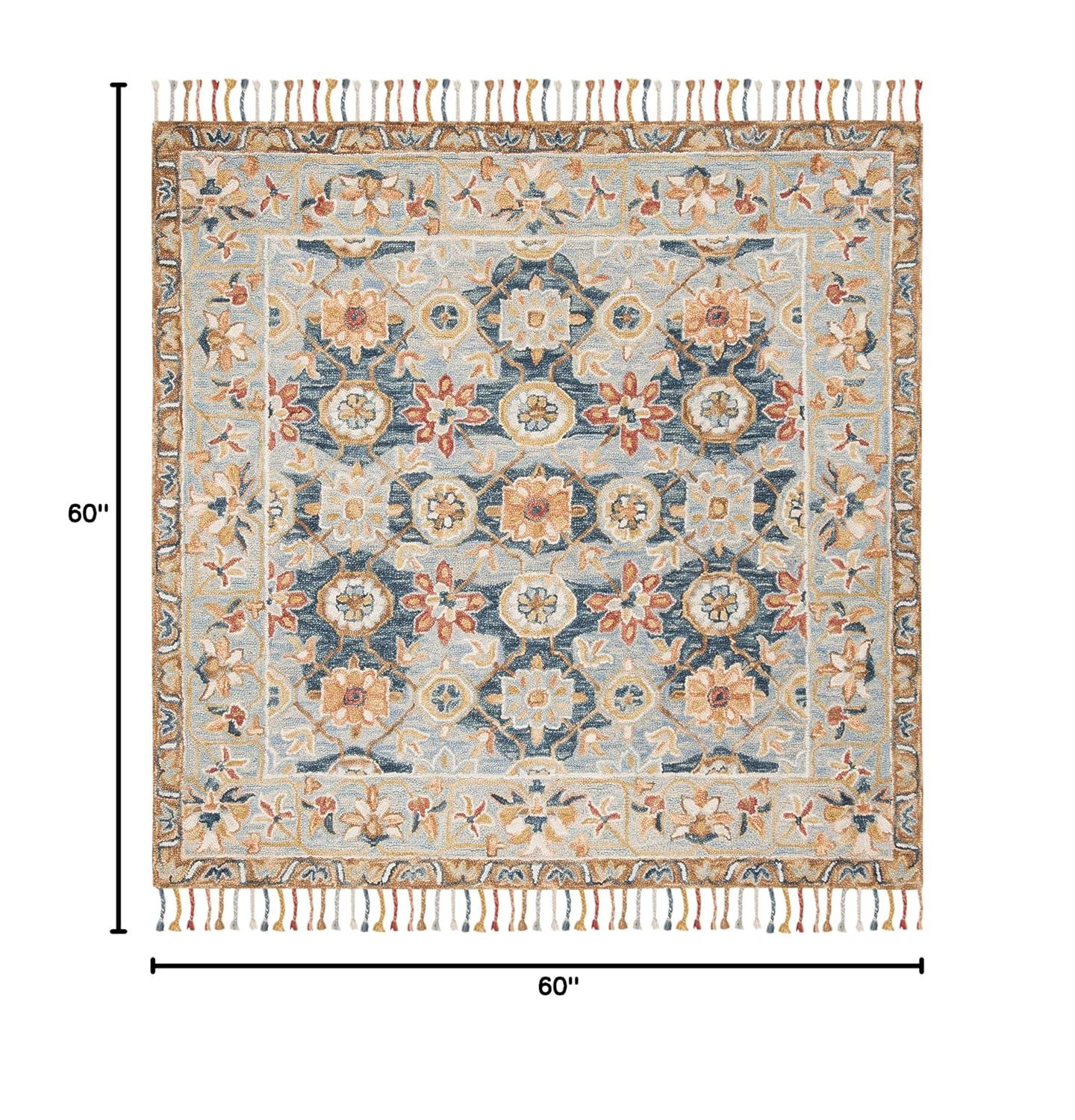 Aspen APN110 Hand Tufted Area Rug - Grey/Navy - 5'x5' - Safavieh.