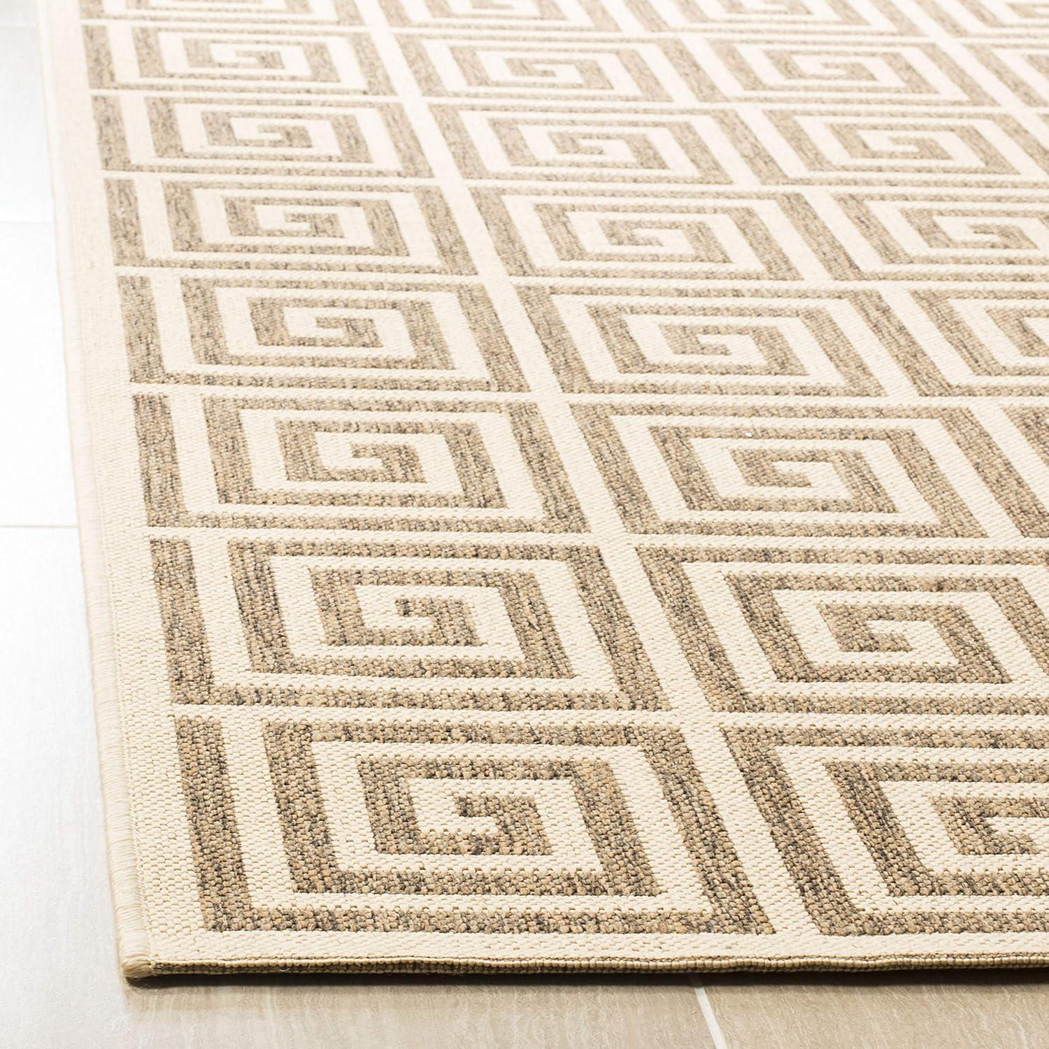 SAFAVIEH Outdoor LND129D Linden Collection Beige / Cream Rug