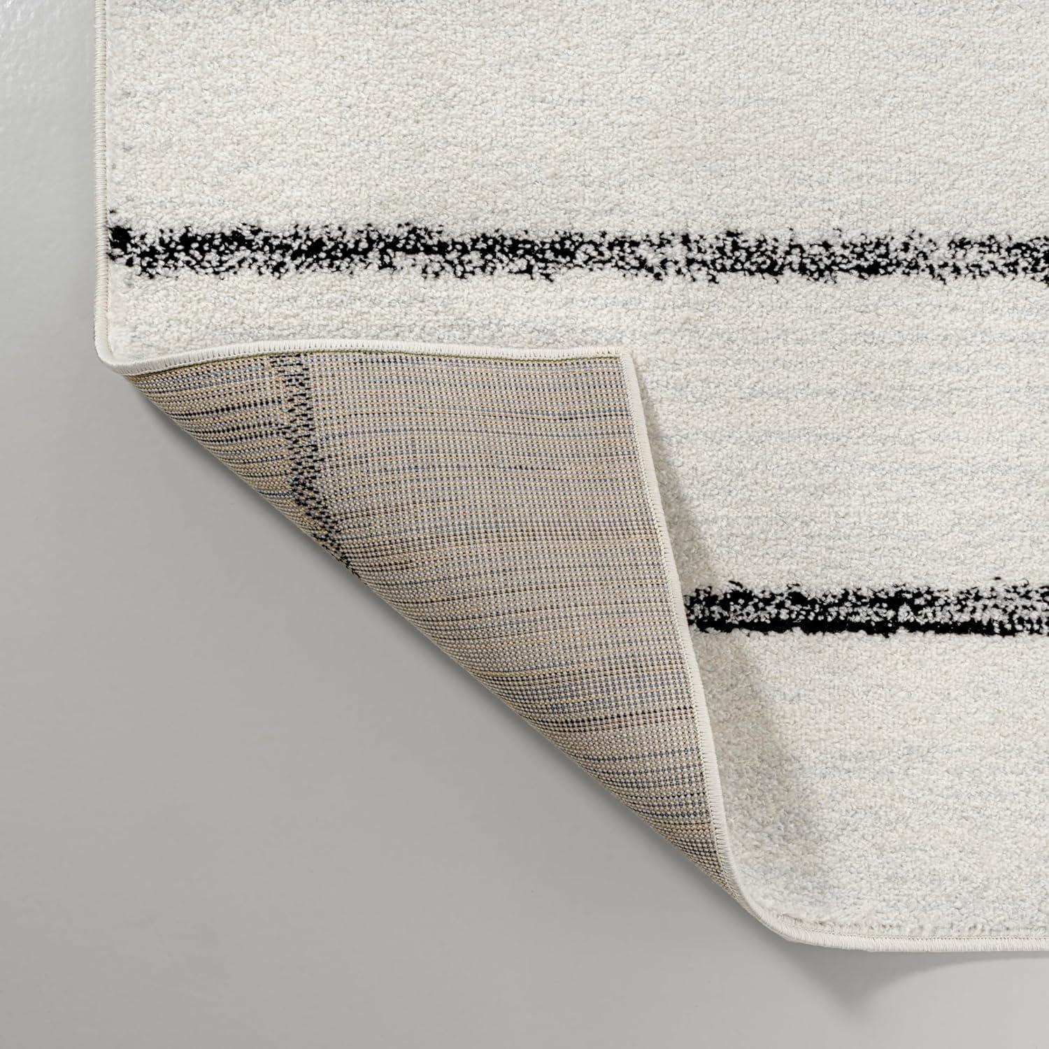 JONATHAN Y Williamsburg Minimalist Stripe Cream/Black 8 ft. x 10 ft. Area Rug