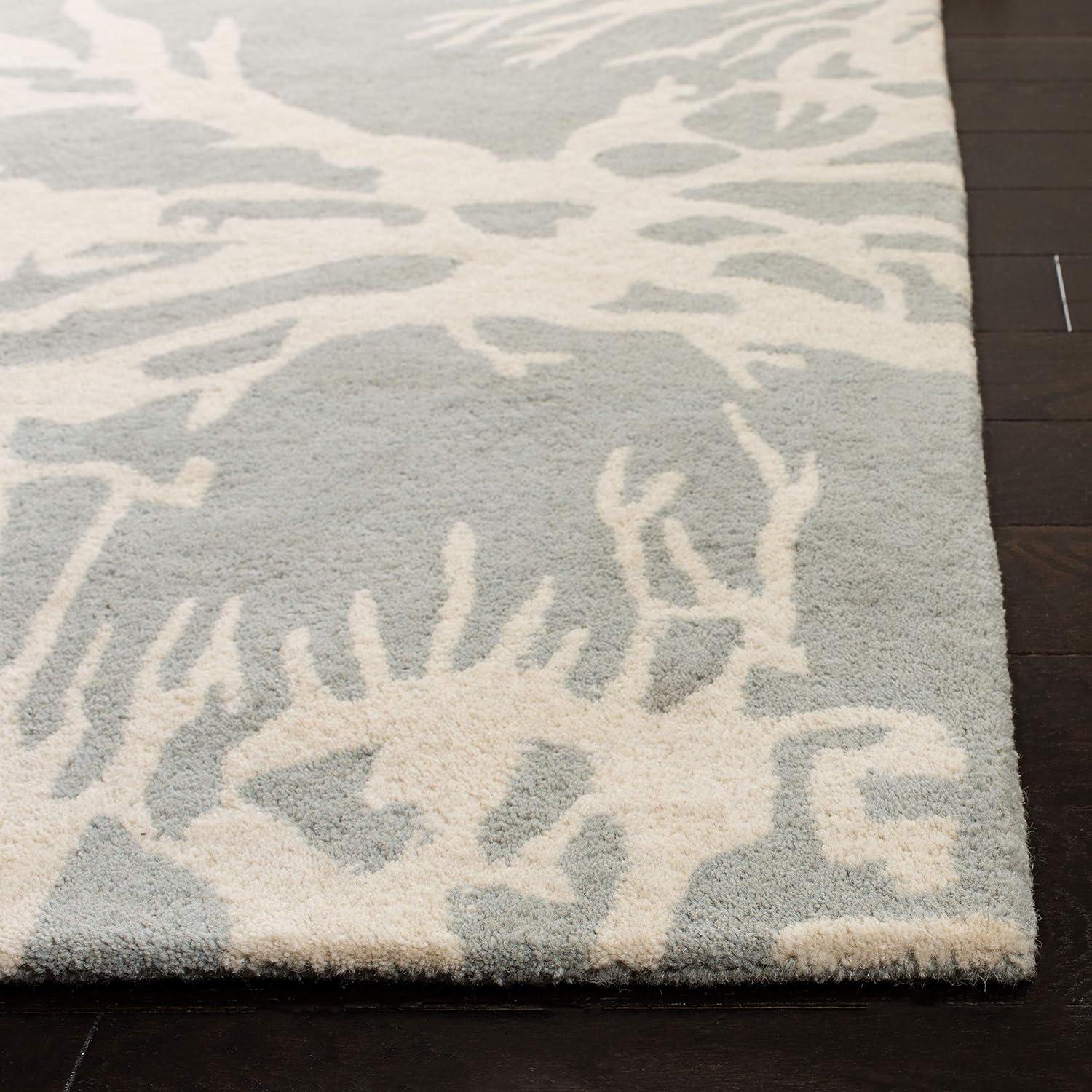 Bella BEL115 Hand Tufted Area Rug - Grey/Ivory - 7'x7' - Safavieh.