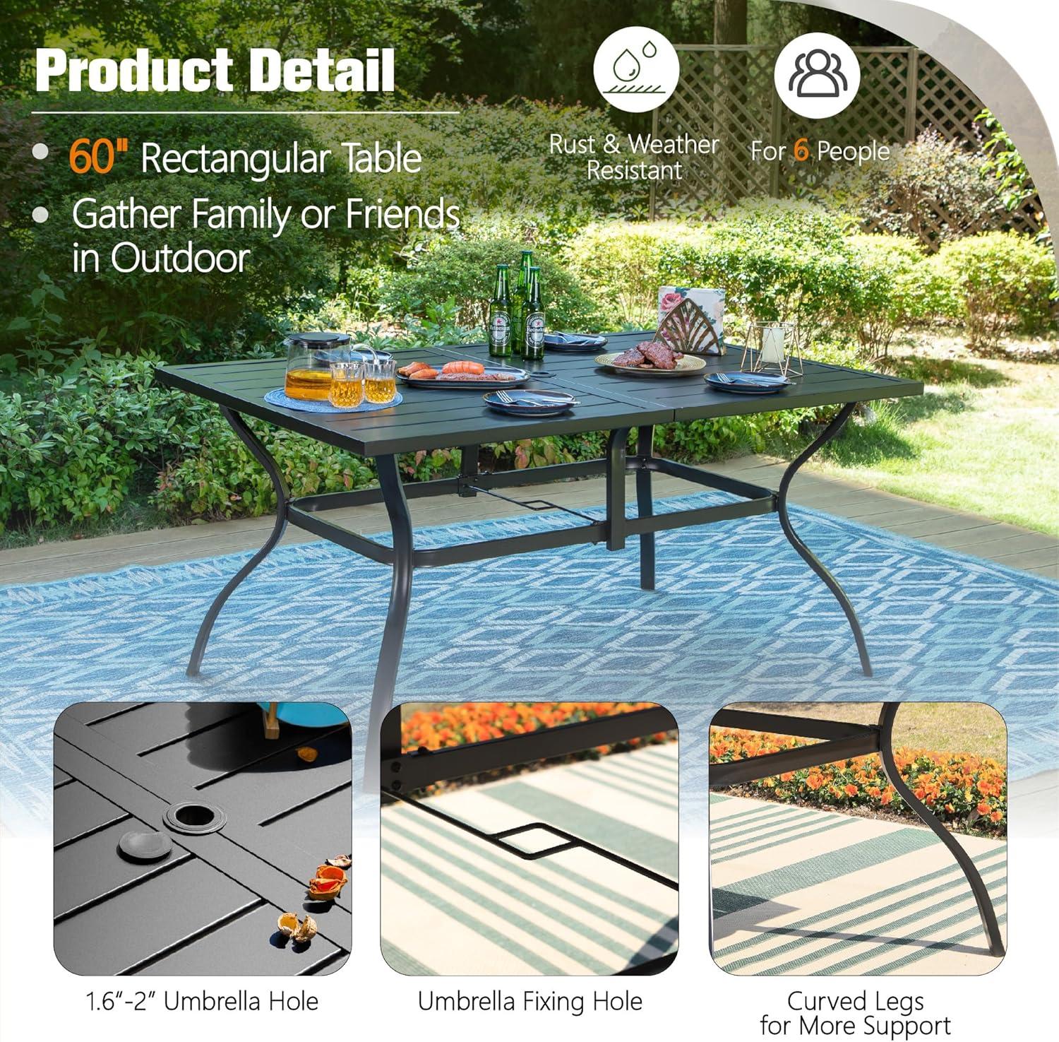 Argyri 6 - Person 60" Long Dining Set with Cushions