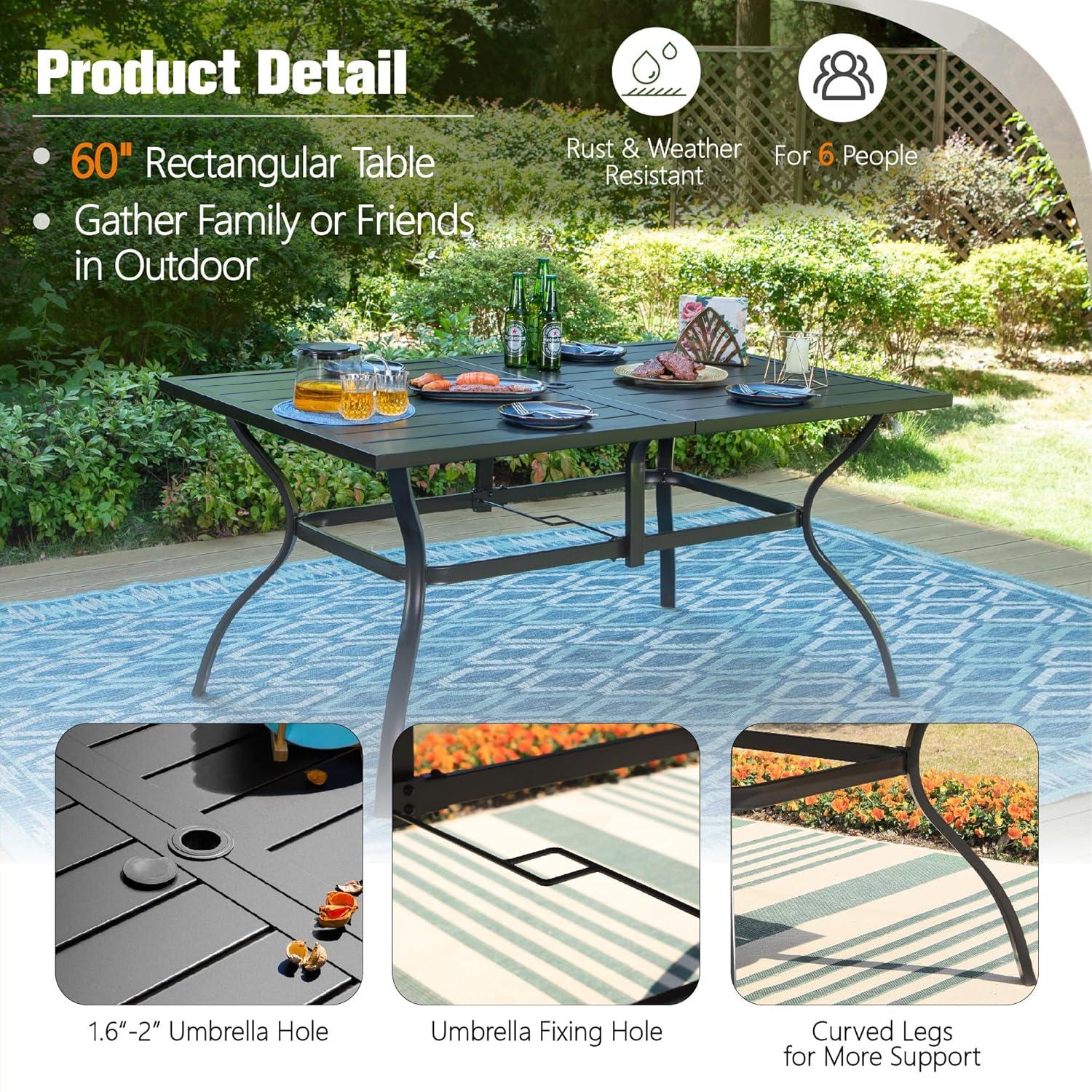 Argyri 6 - Person 60" Long Dining Set with Cushions