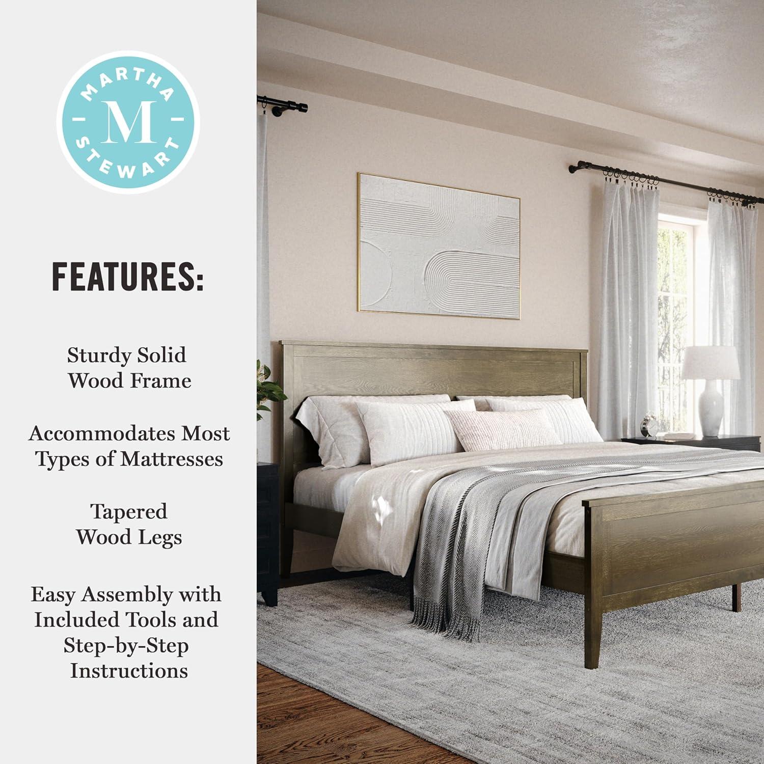 Martha Stewart Corbin Wooden Platform Bed With Headboard And Footboard