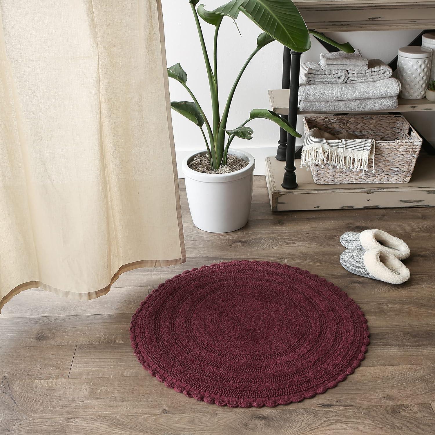 Wine Round Crochet Bath Mat