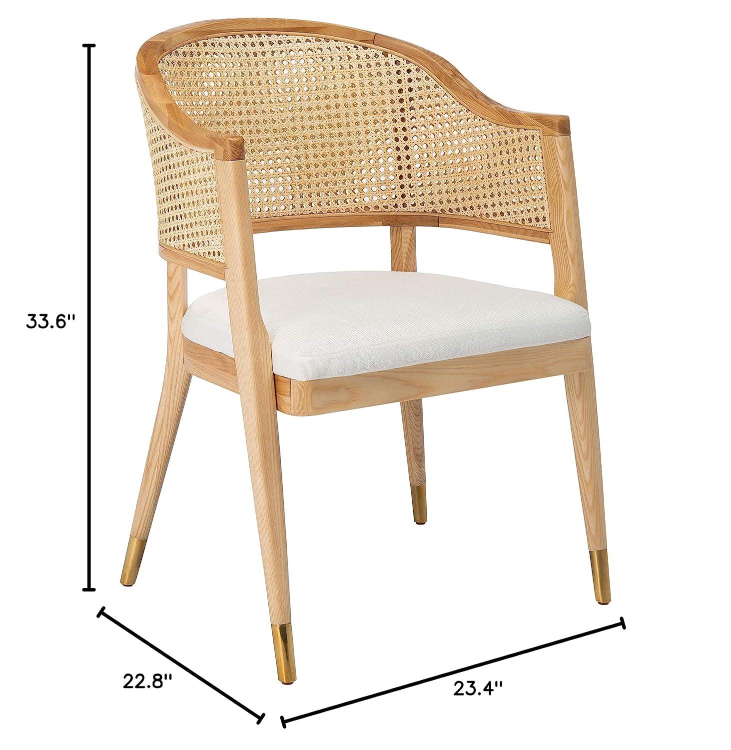 Rogue Chic Black Rattan and Cane Mid-Century Arm Chair