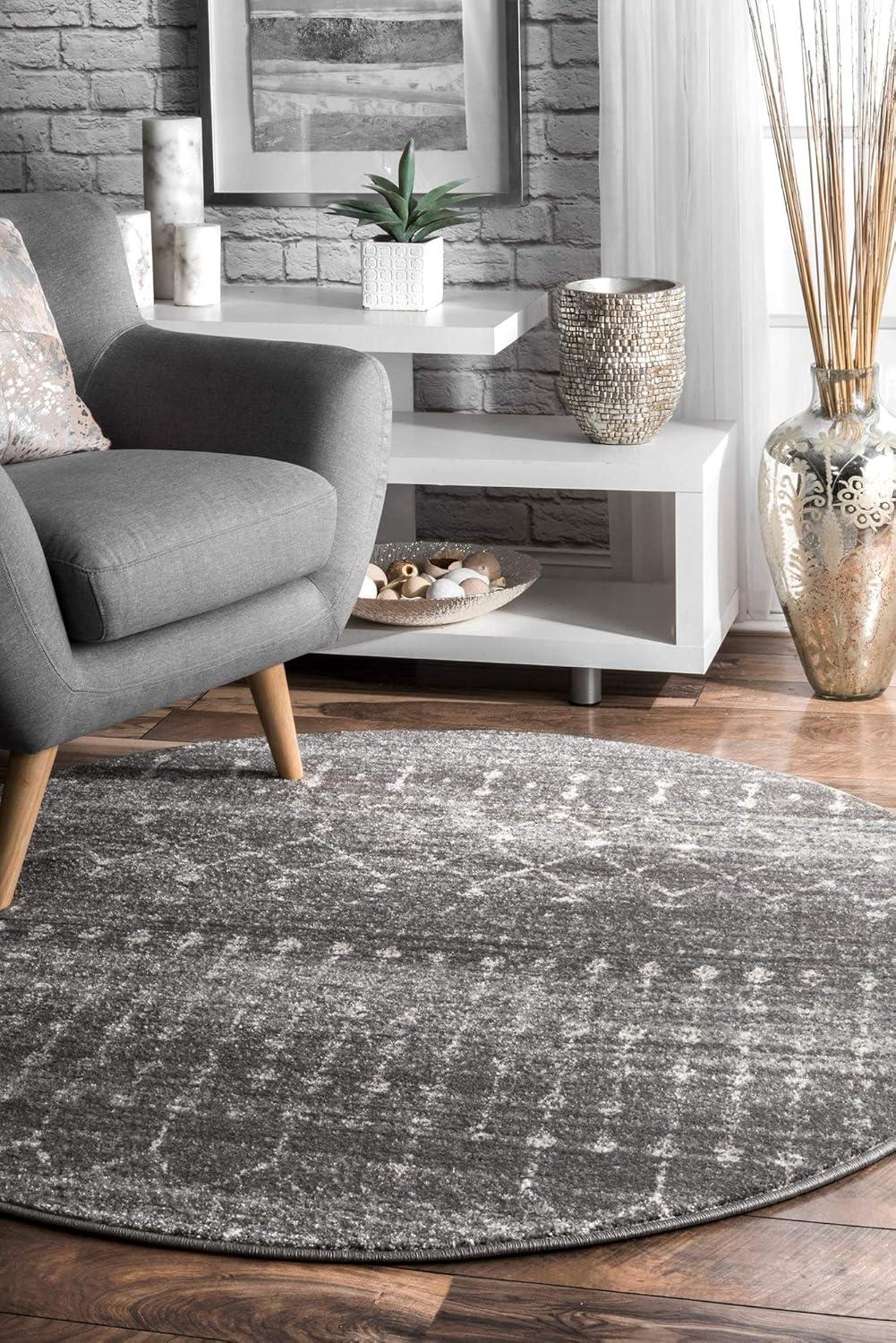 nuLOOM Moroccan Blythe Dark Grey 6' 7" x 9' Transitional Area Rug