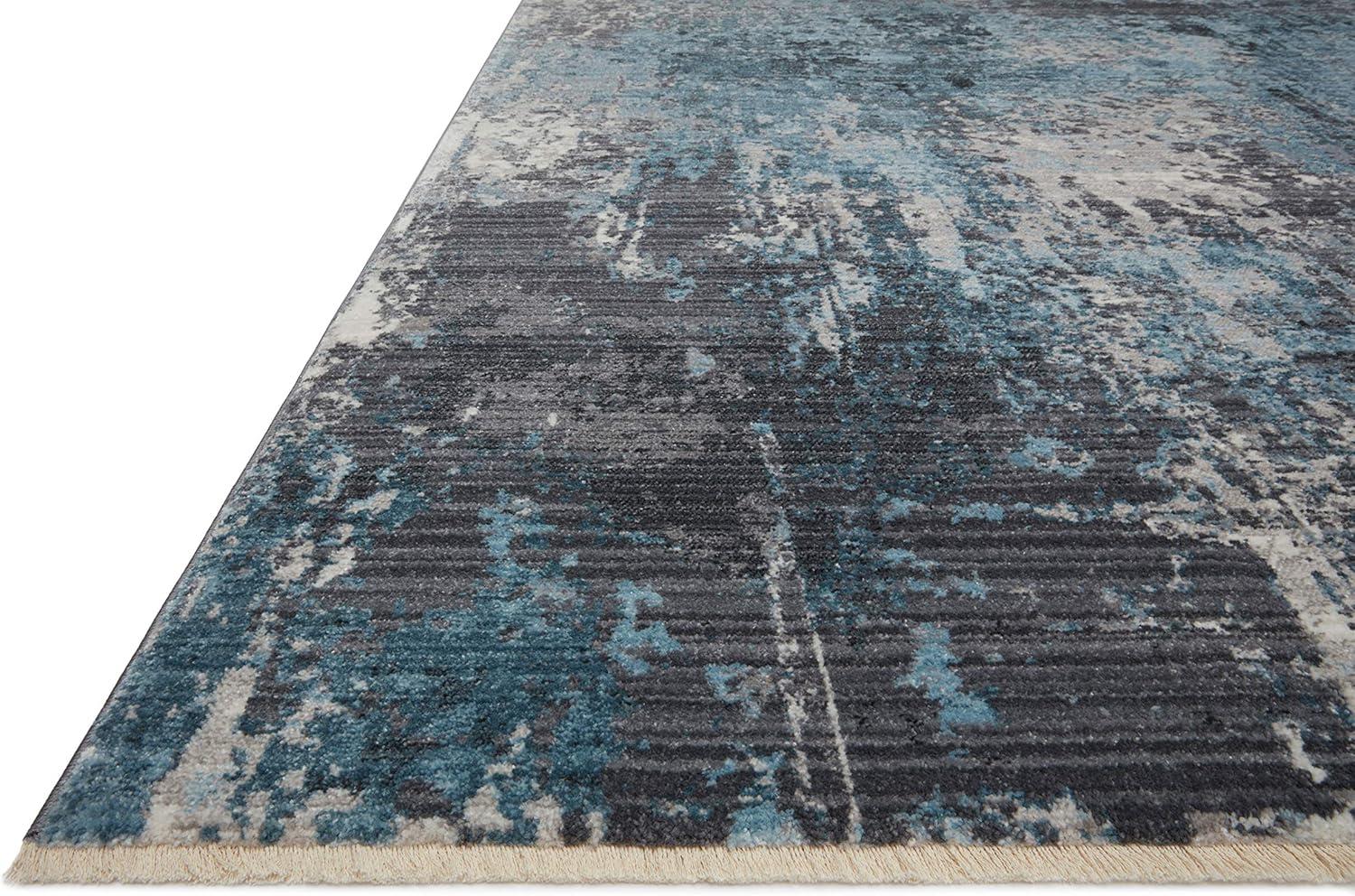 Loloi II Samra SAM-06 Charcoal / Sky Abstract Area Rug 5'-3" x 7'-9"