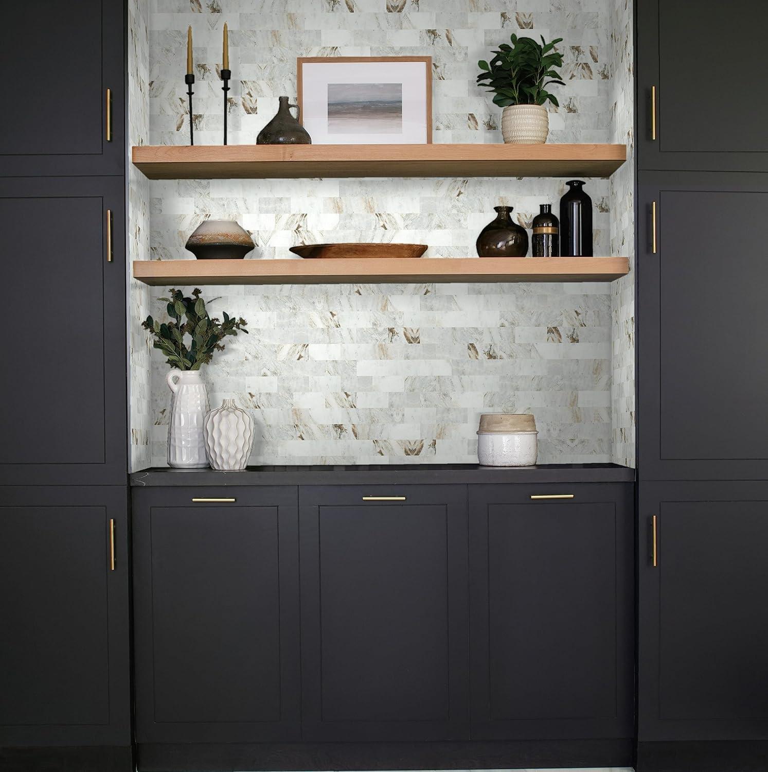 Daltile Simply Stick Mosaix 4'' W x 2'' L Natural Stone Peel and Stick Mosaic Tile