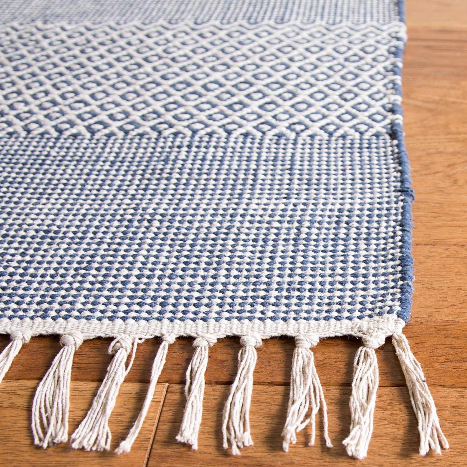 Montauk MTK330 Hand Woven Indoor Runner Rug - Ivory/Navy - 2'3"x14' - Safavieh