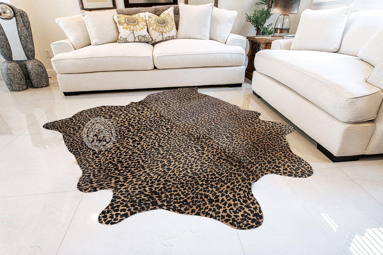 Real Brindle White Belly Cowhide Rug, Size 6x7-8' XXL