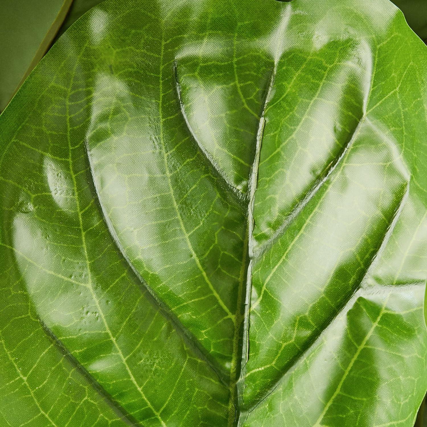 Gracie Oaks Fig 54'' Faux Fiddle Leaf Fig Tree in Stone Pot