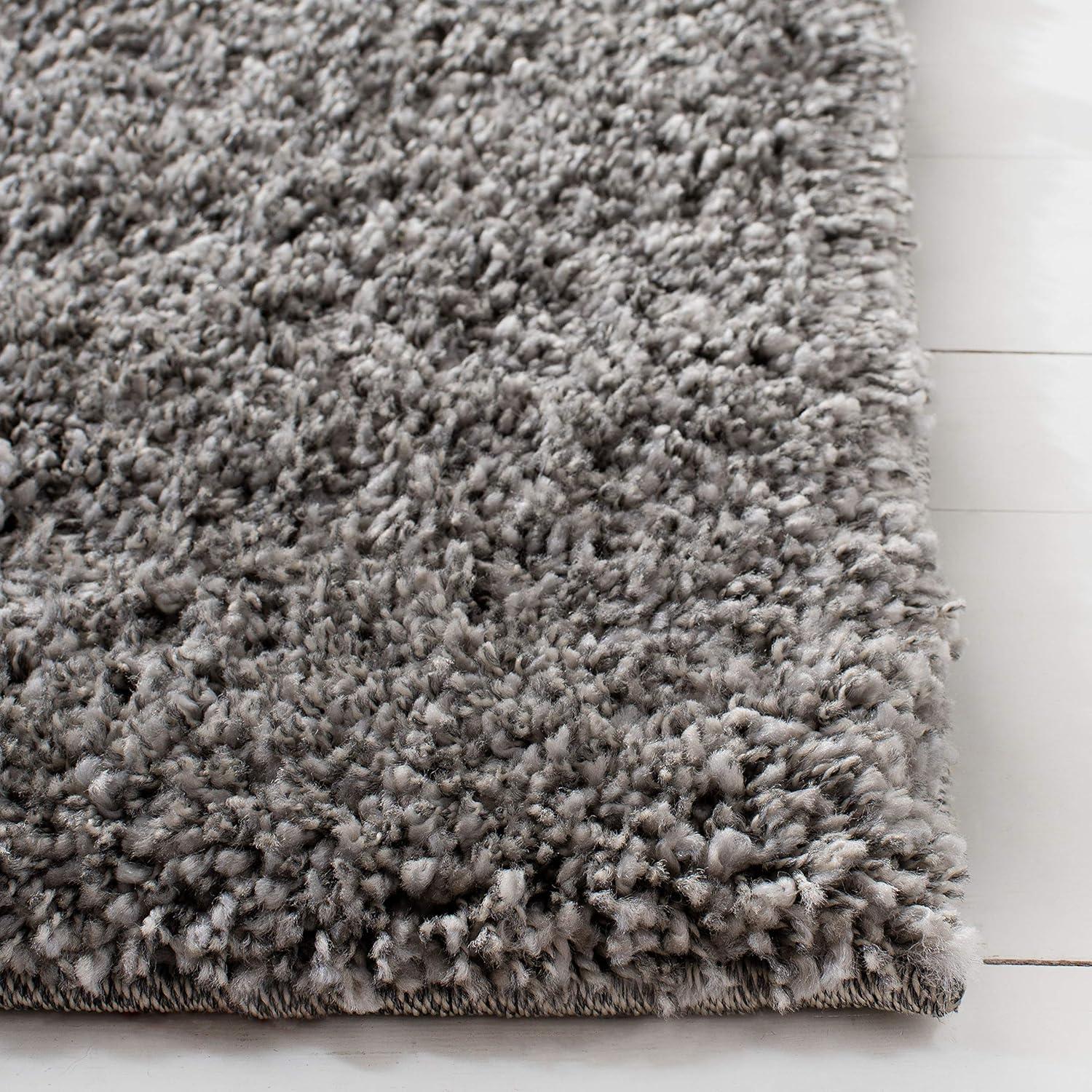 Santa Monica Shag SGN725 Power Loomed Indoor Runner Rug - Silver - 2'3"x11' - Safavieh