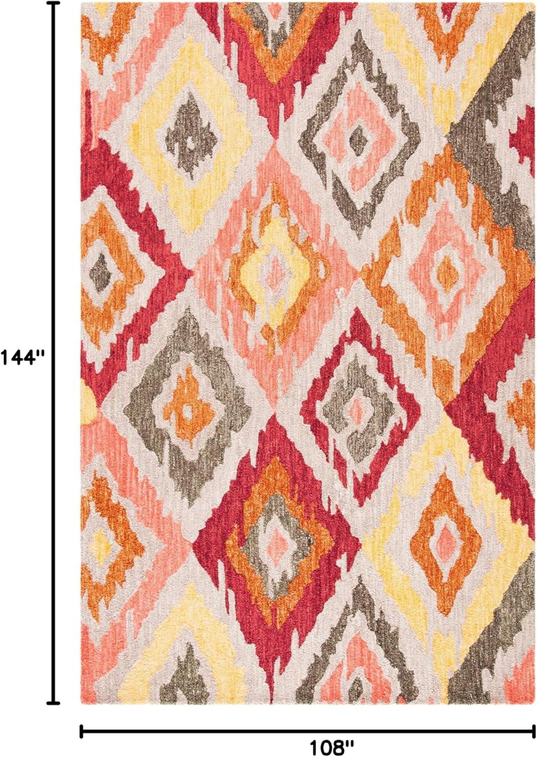 Ikat IKT337 Hand Tufted Area Rug - Beige/Pink - 8'9"x11'9" - Safavieh.