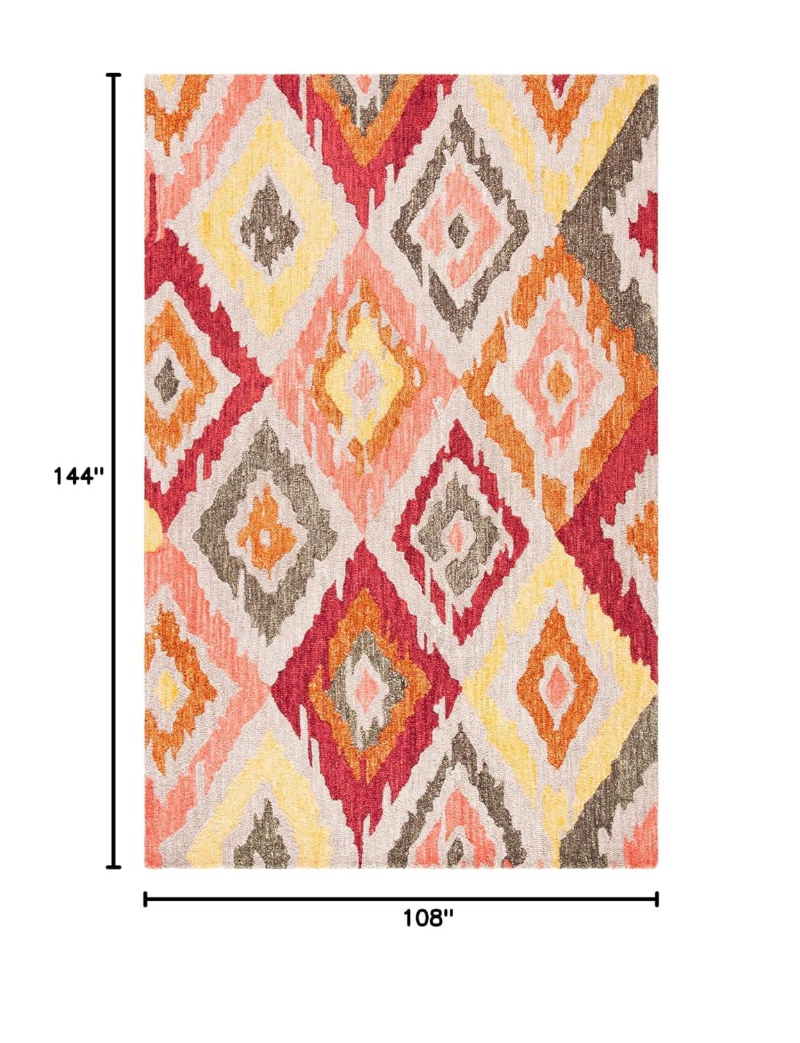 Ikat IKT337 Hand Tufted Area Rug - Beige/Pink - 8'9"x11'9" - Safavieh.