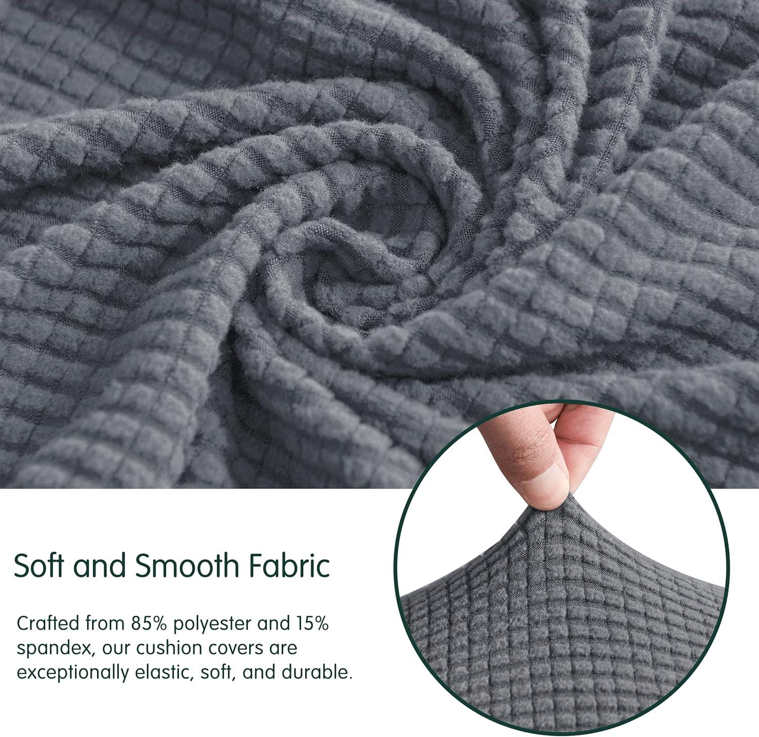 CHUN YI Stretch Loveseat Couch Cushion Cover Suitable for 2 Settee, Sofa Seat Slipcover with Spandex Jacquard Fabric(Medium,Light Grey)