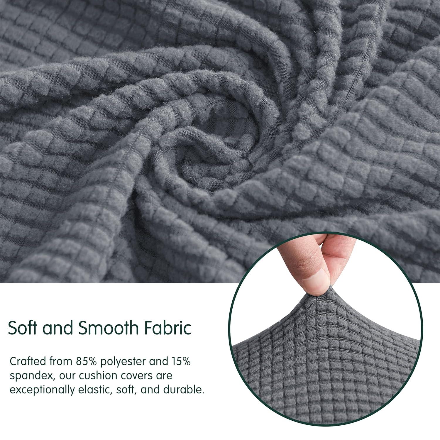 CHUN YI Stretch Loveseat Couch Cushion Cover Suitable for 2 Settee, Sofa Seat Slipcover with Spandex Jacquard Fabric(Medium,Light Grey)