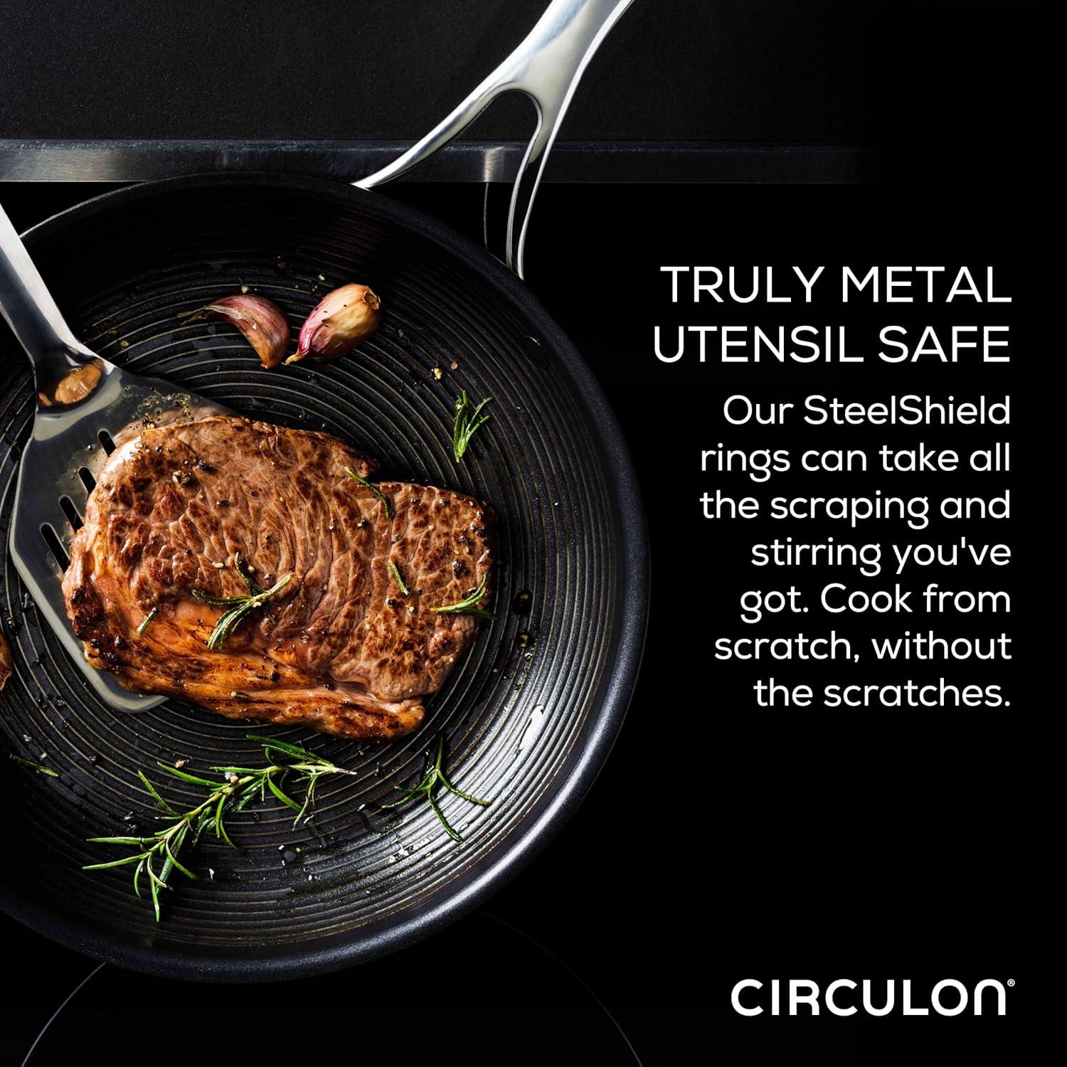 Circulon 11-Piece Stainless Steel Nonstick Cookware Set SteelShield Clad in Silver
