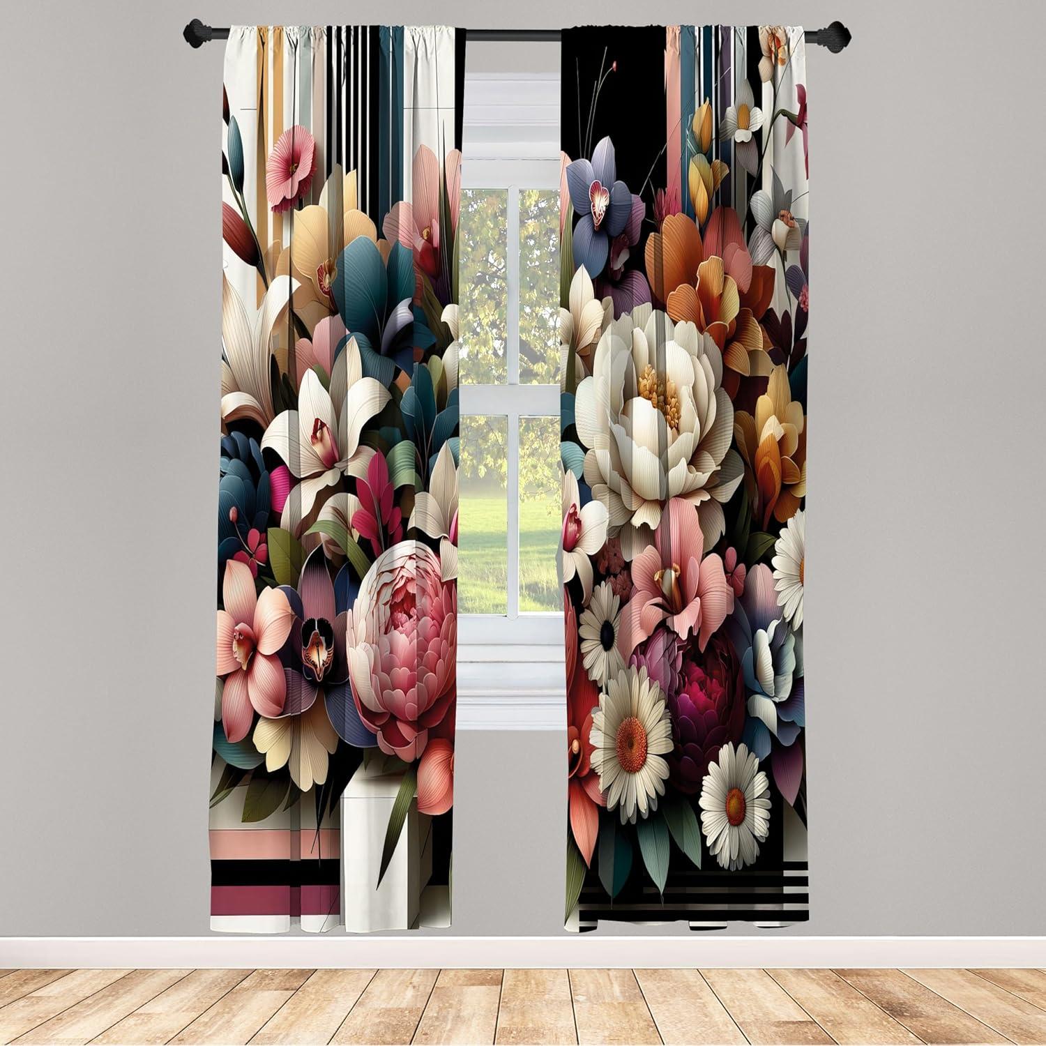 Microfiber Semi Sheer Curtain Pair