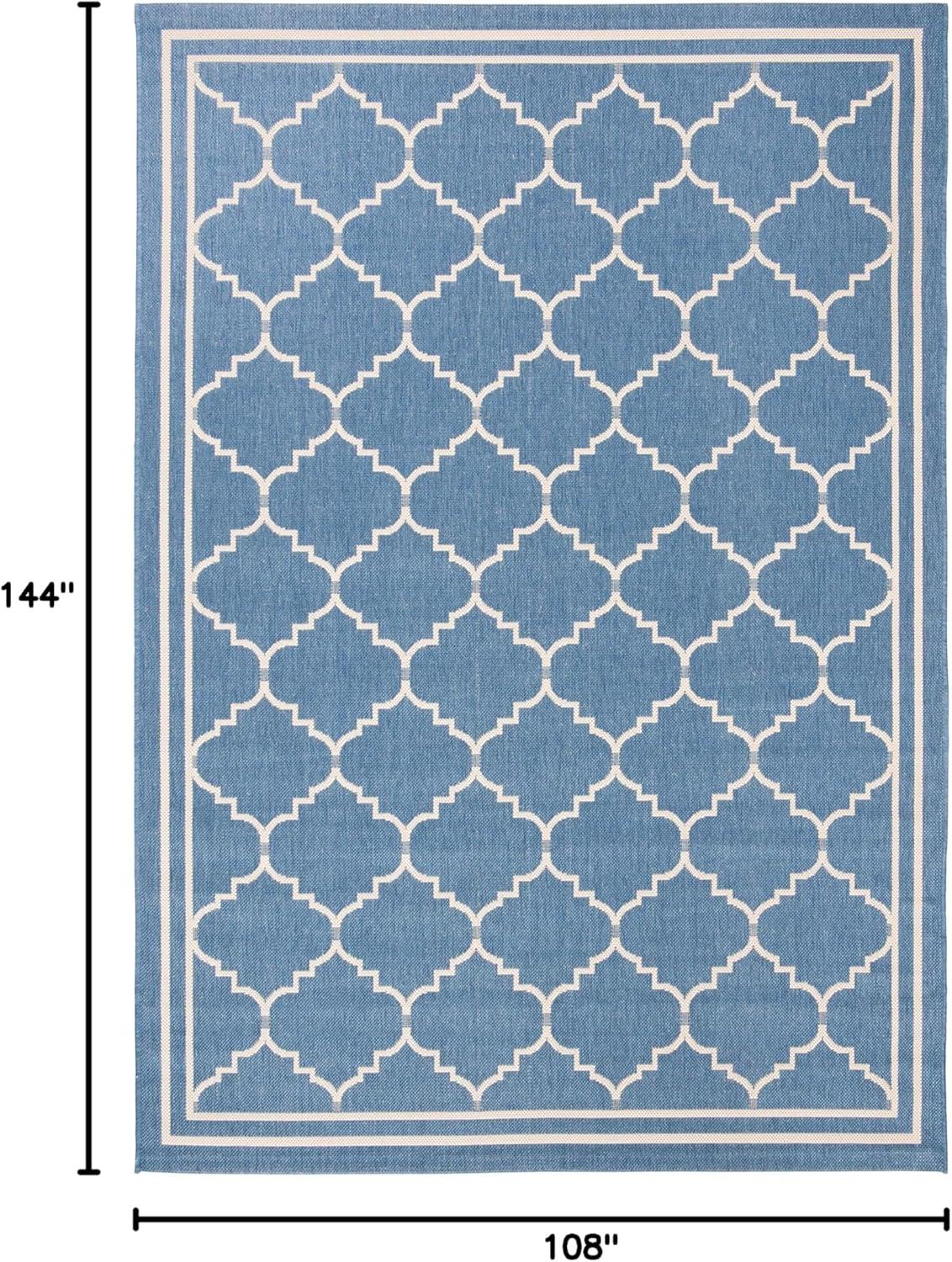 Courtyard CY6889 Power Loomed Indoor and Outdoor Area Rug - Blue/Beige - 9'x12' - Safavieh