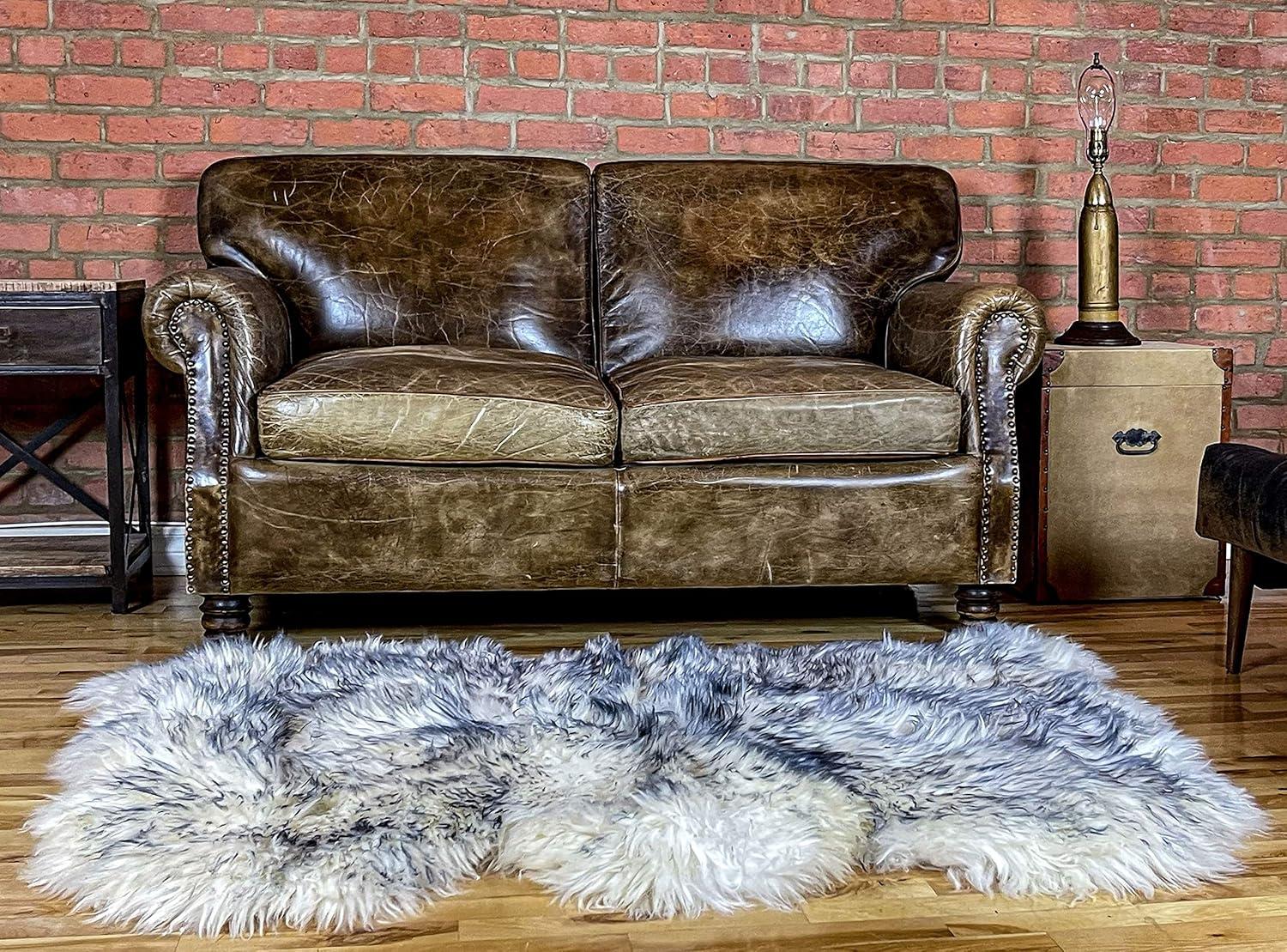 Natural New Zealand Sheepskin Trio Rug | Gradient grey | 3'x5'