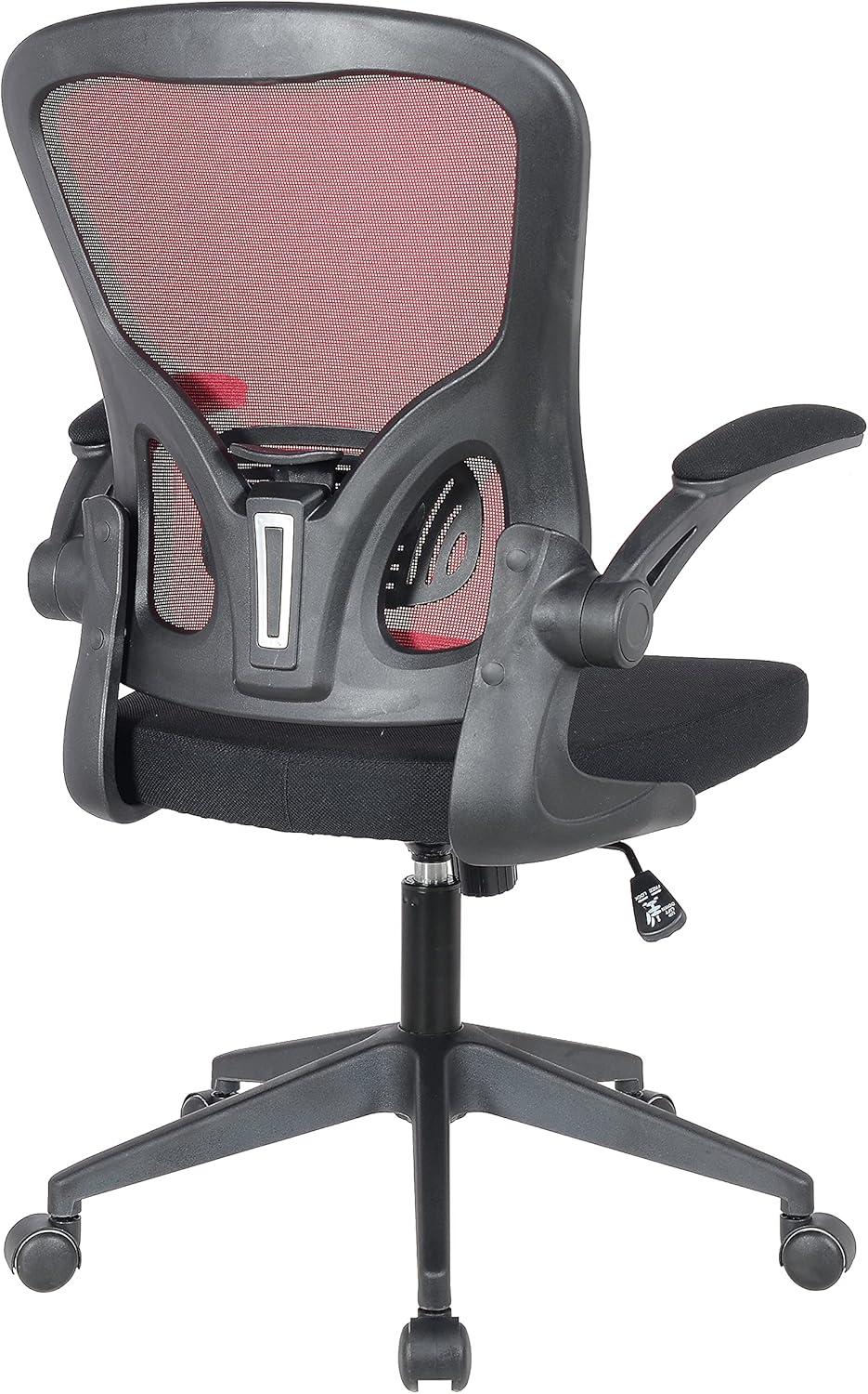 LeisureMod Newton Single Ergonomic Mesh Lumbar Support Adjustable Height Swivel Office Chair