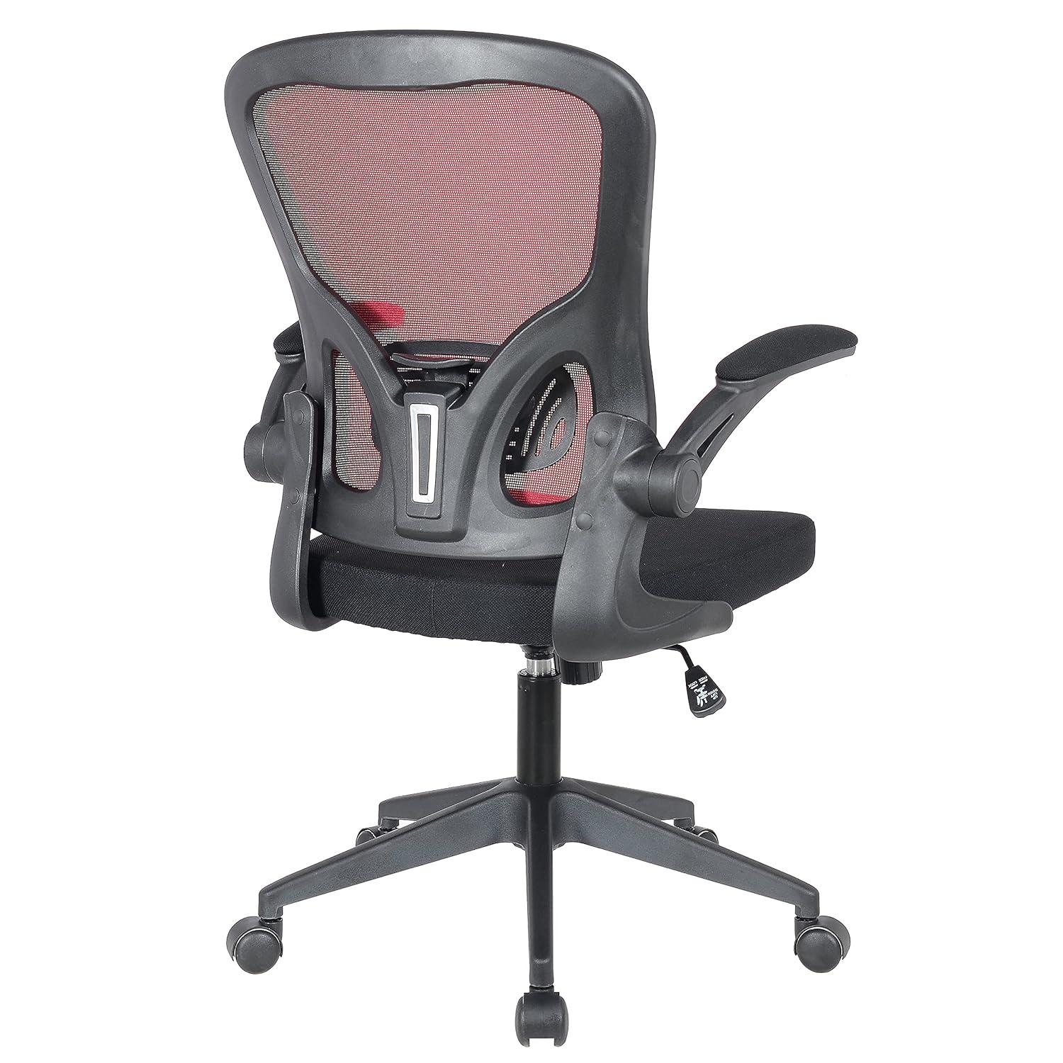 LeisureMod Newton Single Ergonomic Mesh Lumbar Support Adjustable Height Swivel Office Chair