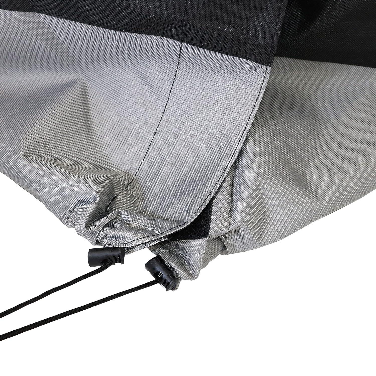 Sunnydaze Outdoor Weather-Resistant Heavy-Duty Polyester with PVC Backing Firewood Log Rack Cover - 6' - Gray and Black