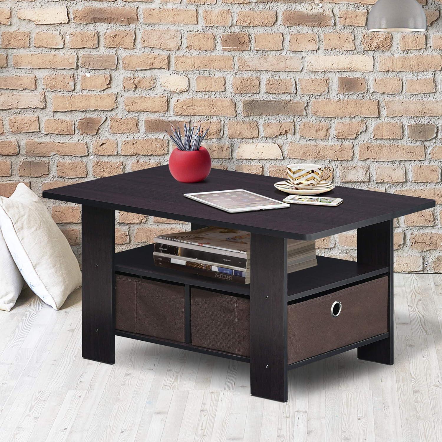 Furinno Andrey Coffee Table with Bin Drawer, Multiple Colors