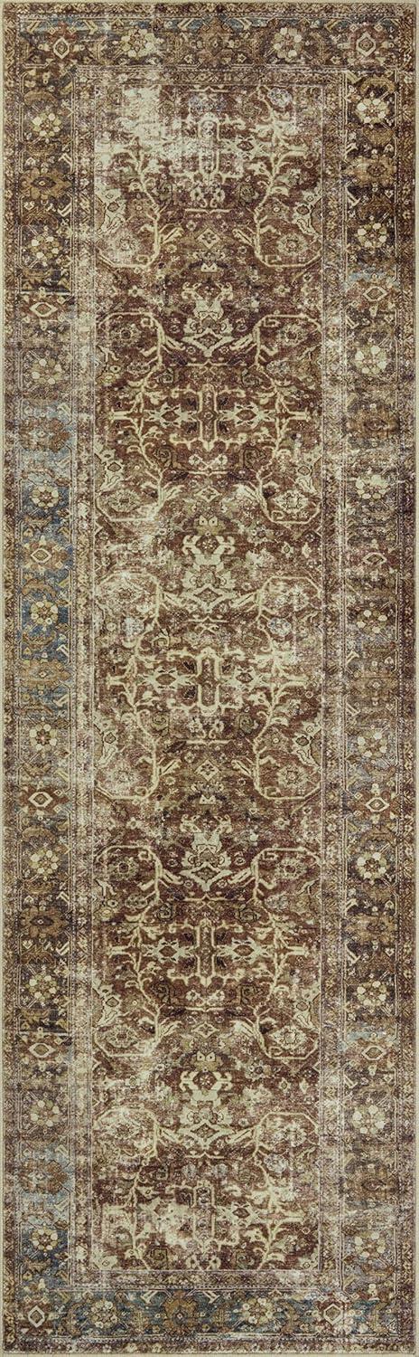 Sinclair I Rug by Magnolia Home by Joanna Gaines x Loloi - Rust and Lagoon / 5' x 7'