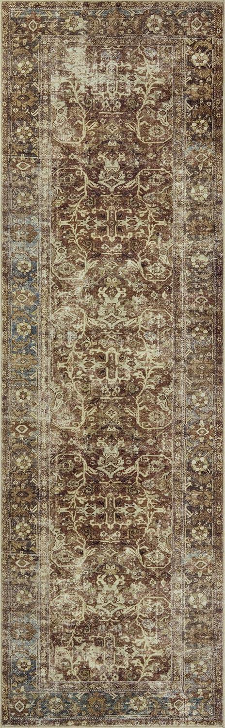 Sinclair I Rug by Magnolia Home by Joanna Gaines x Loloi - Rust and Lagoon / 7'6" x 9'6"