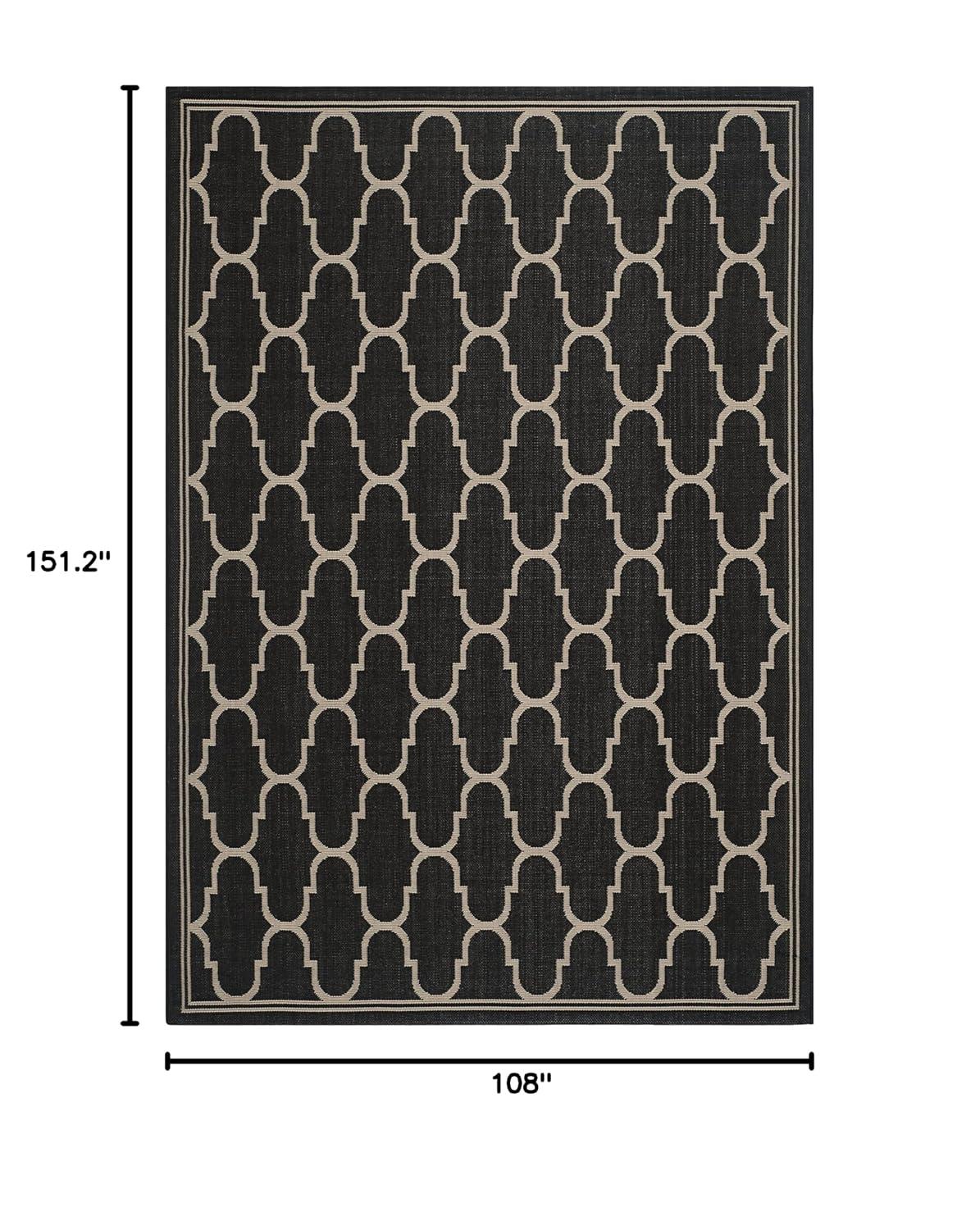 SAFAVIEH Courtyard Eustacia Geometric Trellis Indoor/Outdoor Area Rug Anthracite/Beige, 9' x 12'6"